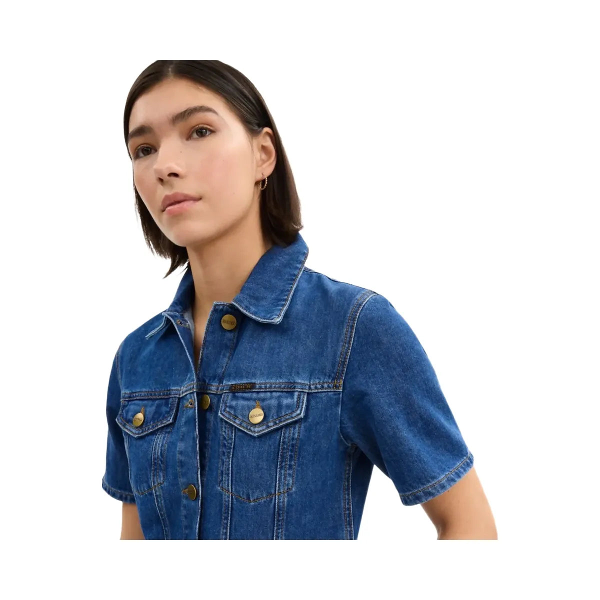 Coach Denim Midi Dress In Organic And Recycled Cotton Medium Blue