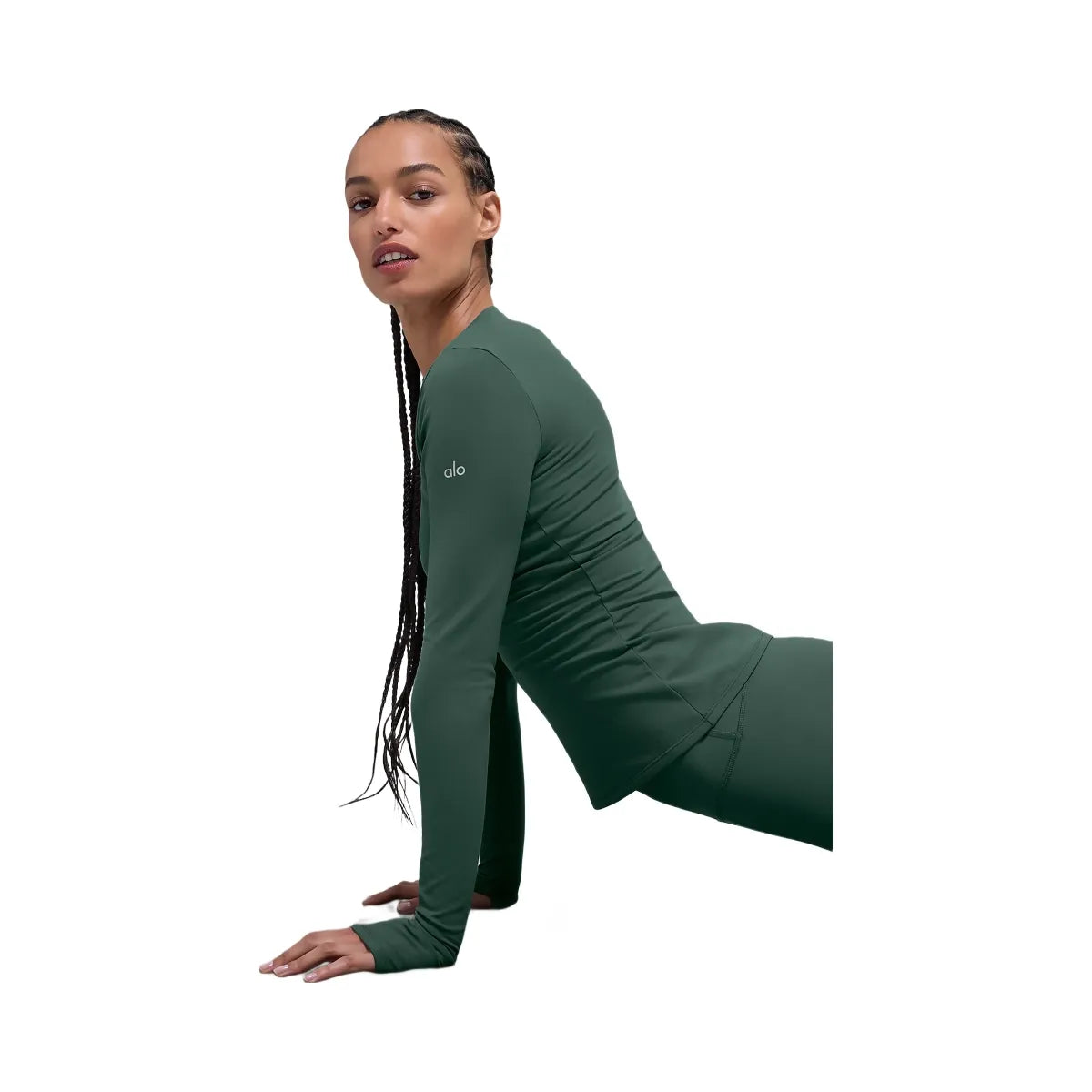 Alo Women's Airbrush Winter Warm Nocturne Long Sleeve - Clover Green