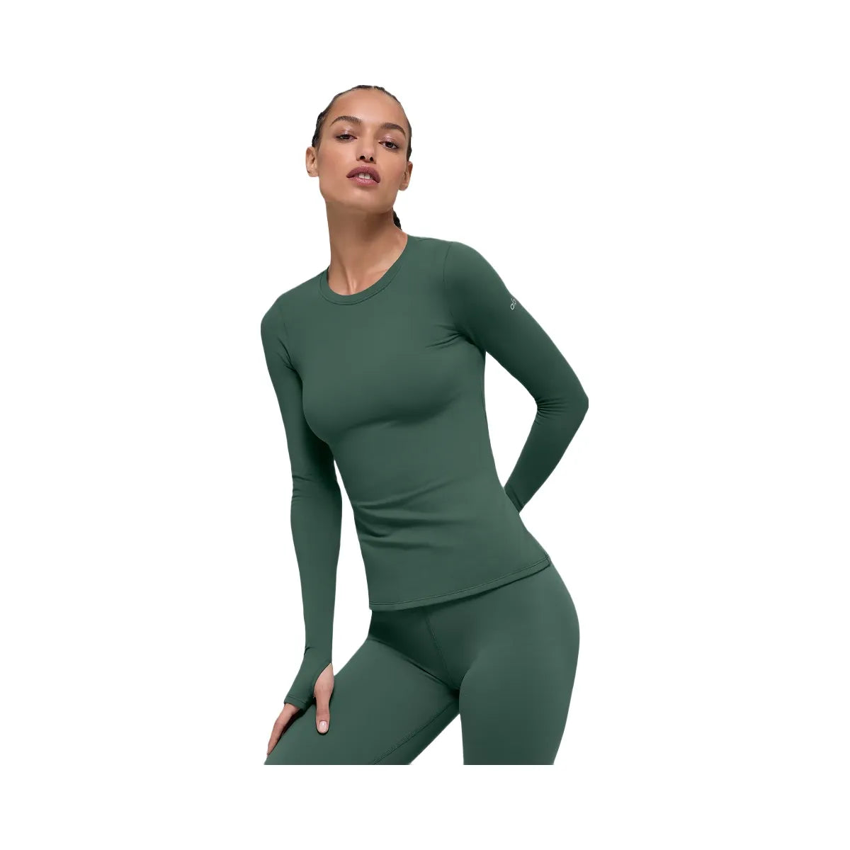 Alo Women's Airbrush Winter Warm Nocturne Long Sleeve - Clover Green