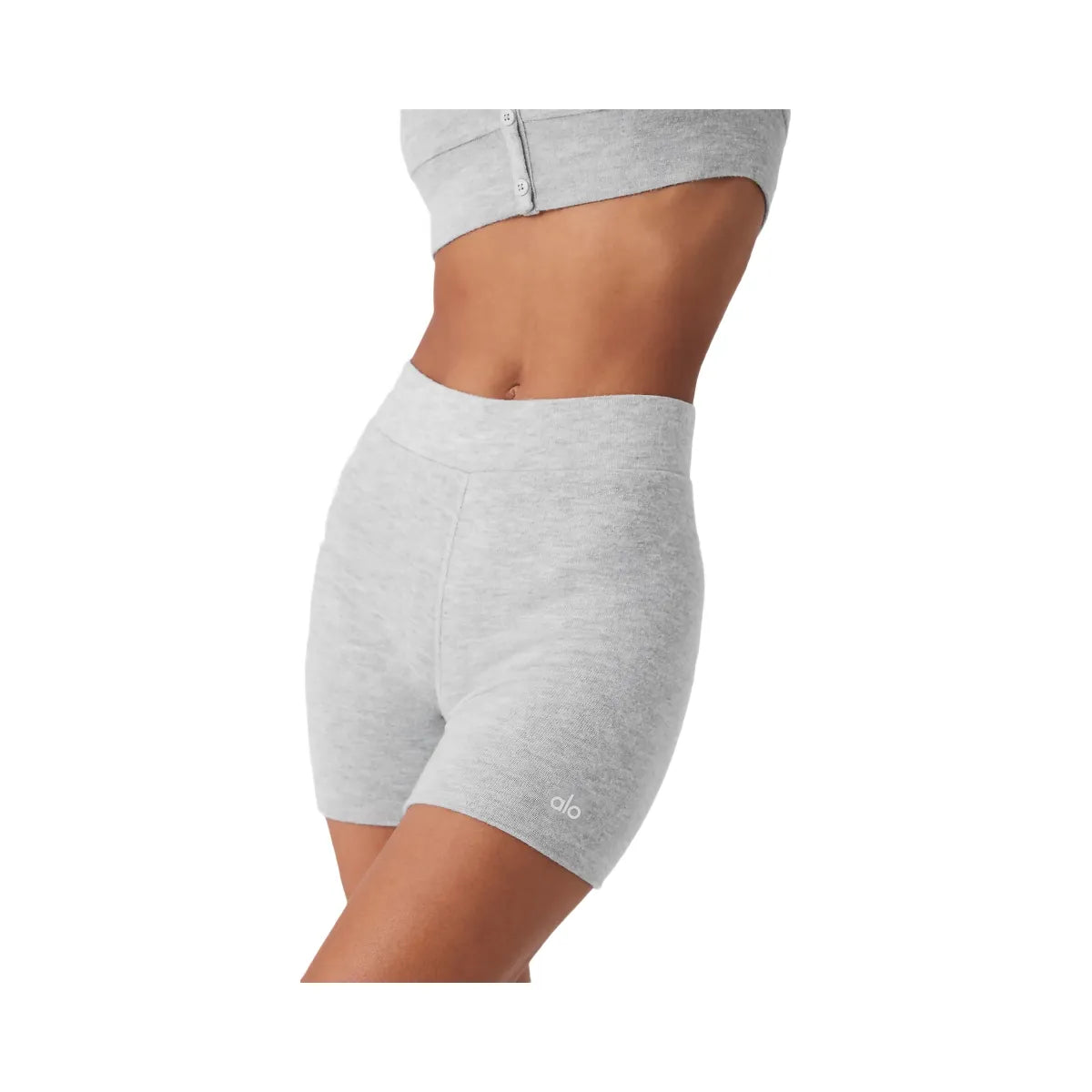 Alo Women's Alolux High-Waist Me Time Shorts - Athletic Heather Grey