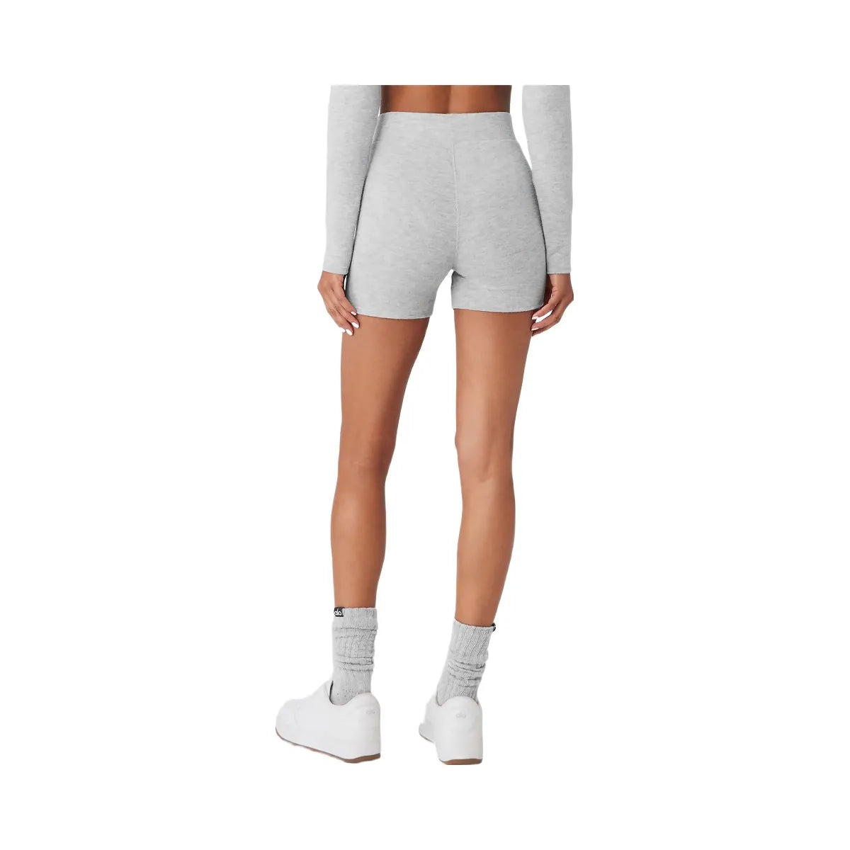 Alo Women's Alolux High-Waist Me Time Shorts - Athletic Heather Grey