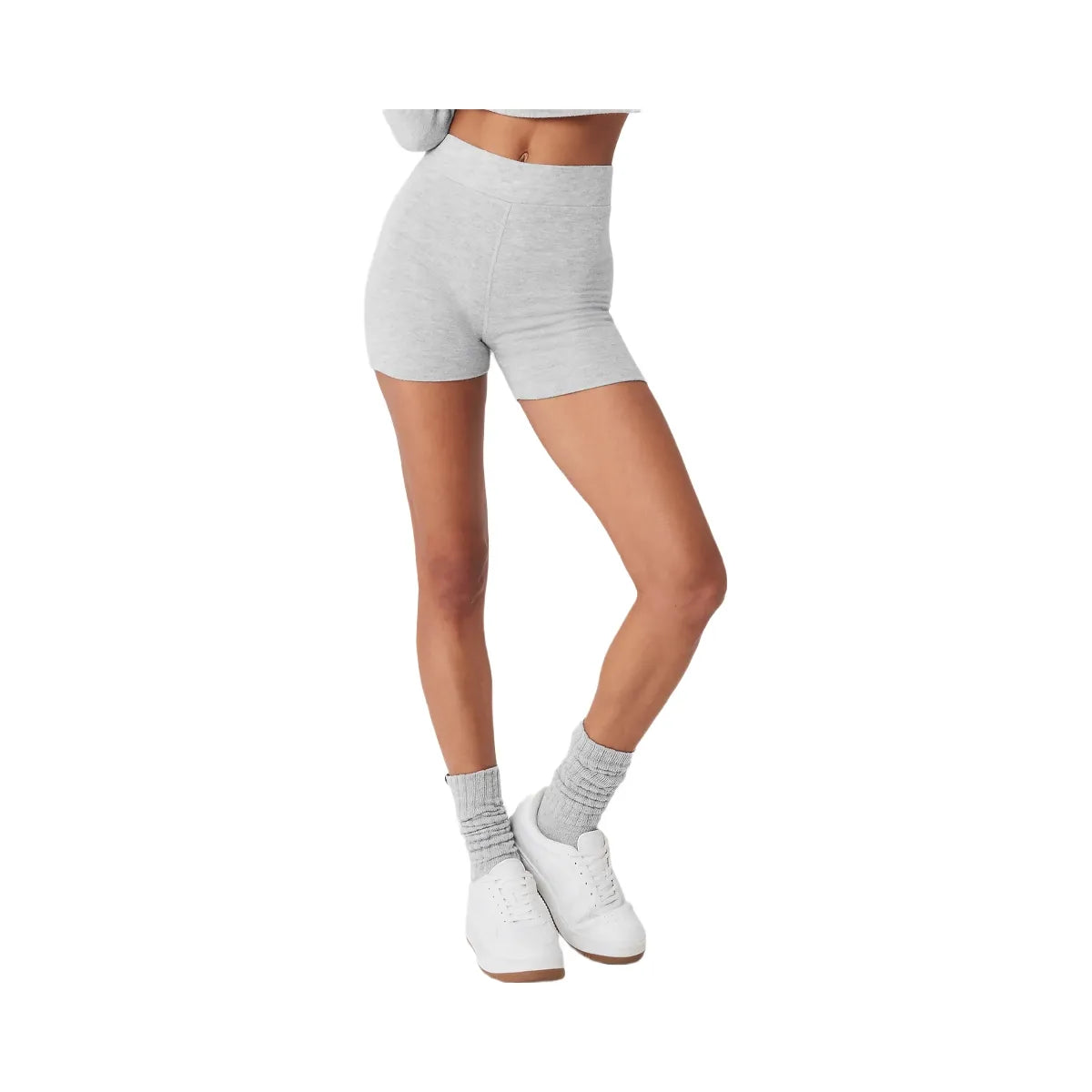 Alo Women's Alolux High-Waist Me Time Shorts - Athletic Heather Grey