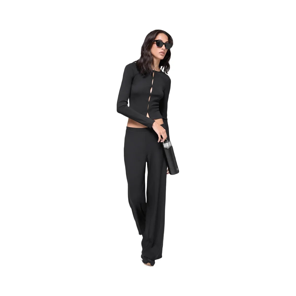 Alo Women's Mid-Rise Dreamlight Straight Pant - Black