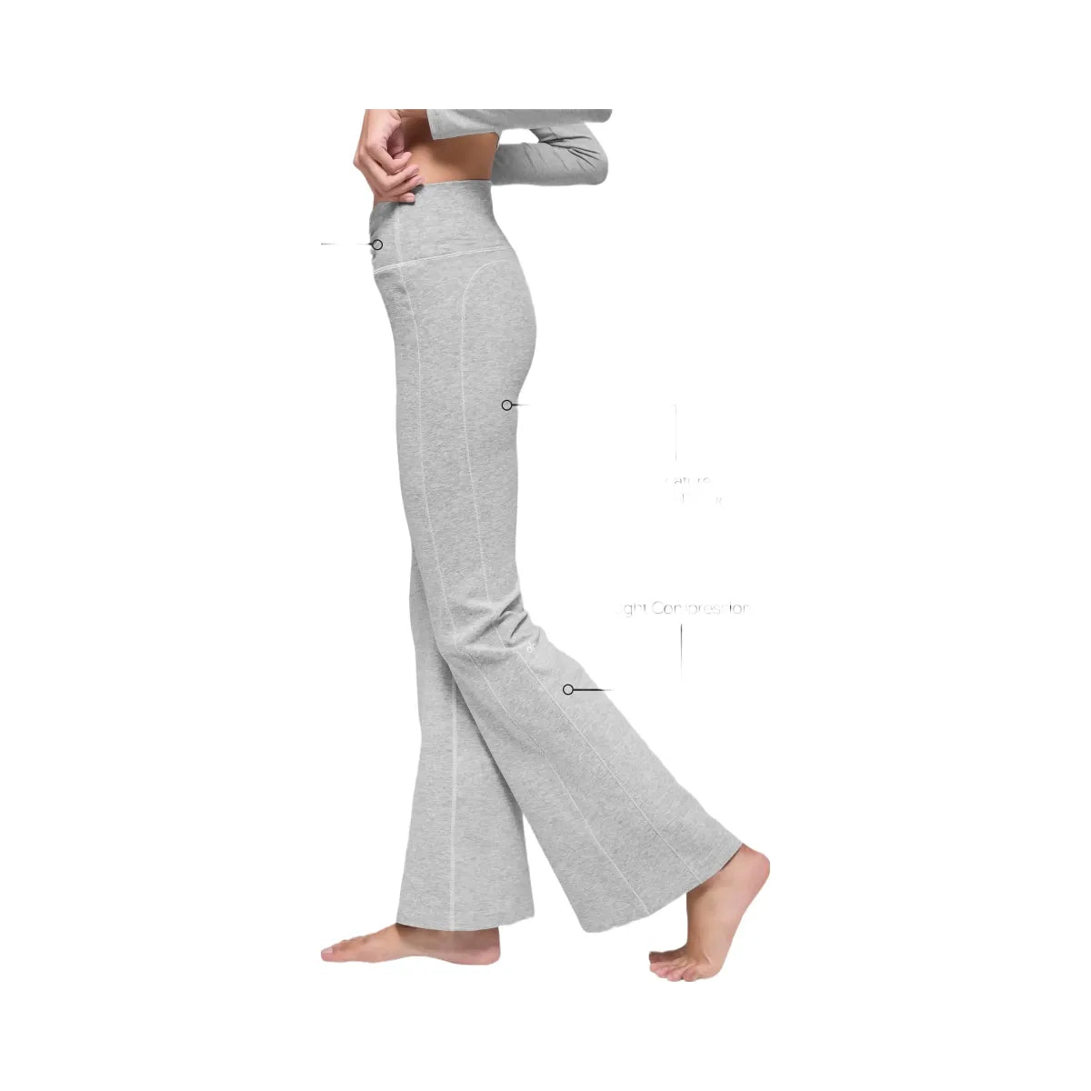 Alo Women's soft Intuition High-Waist Bootcut - Athletic Heather Grey