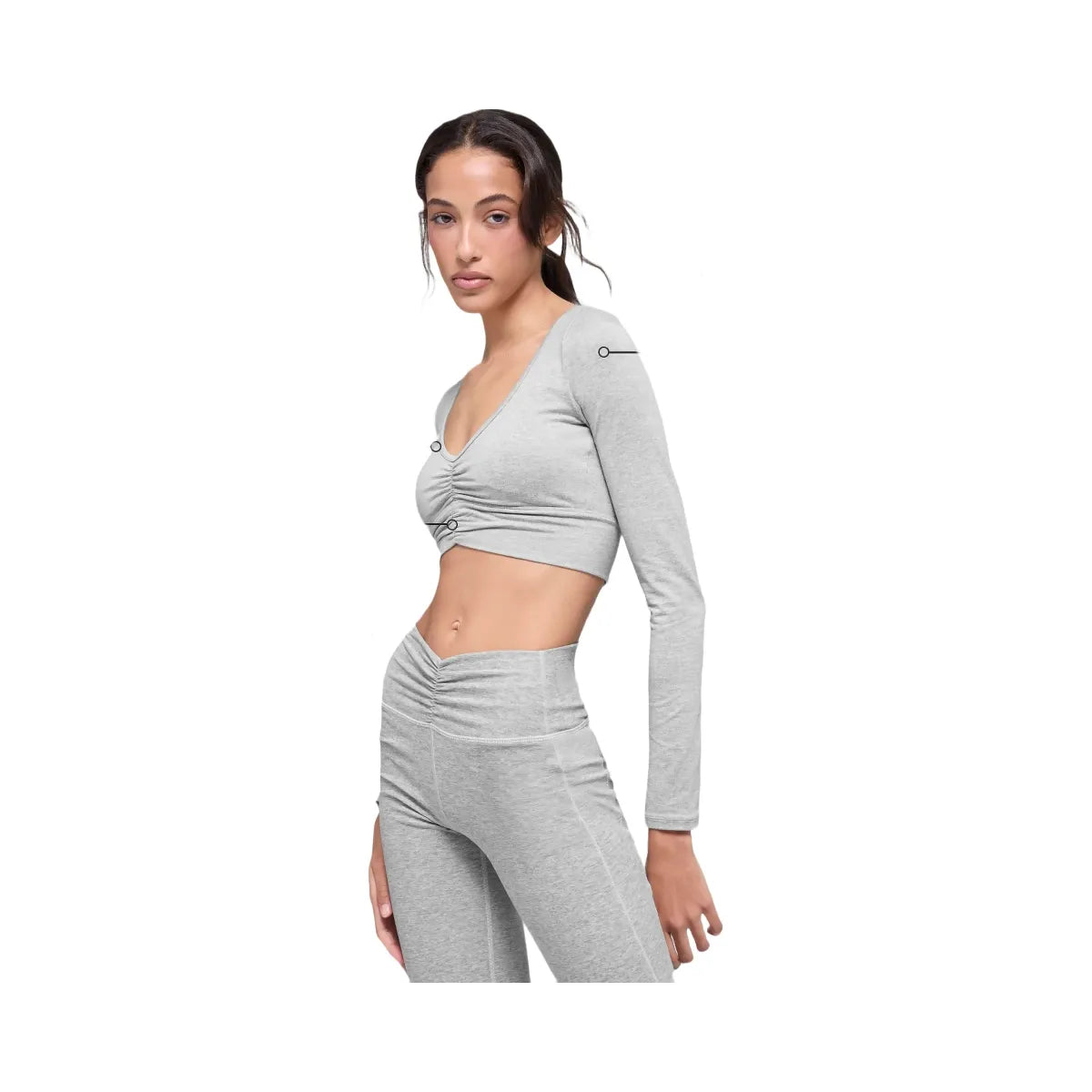Alo Women's soft Intuition Long Sleeve Bra - Athletic Heather Grey