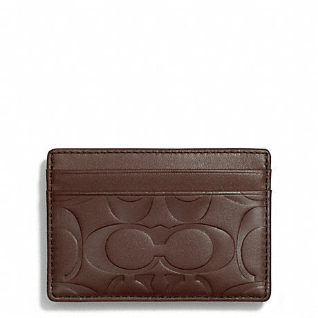 Coach Card Case With Money Clip In Signature Canvas Signature Canvas-Gunmetal-Charcoal-Black