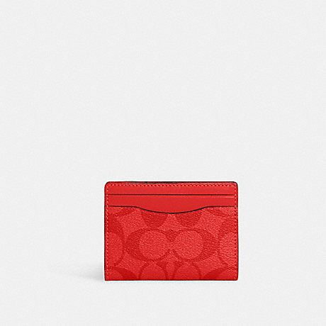 Coach Card Case With Money Clip In Signature Canvas Signature Canvas-Gunmetal-Charcoal-Black