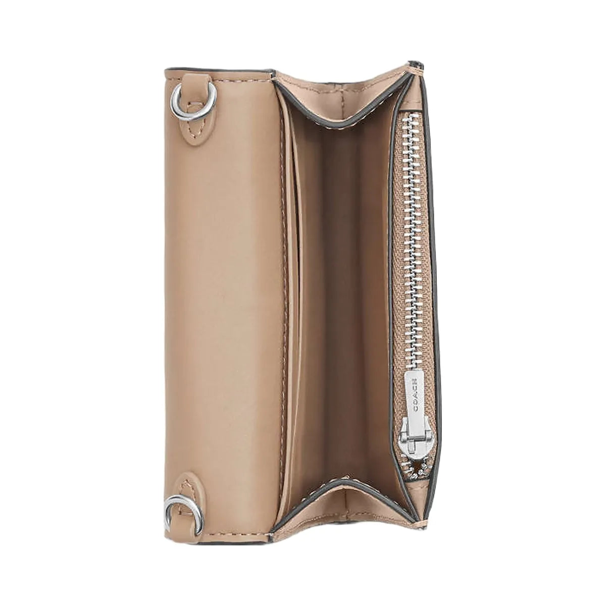 Coach Mini Envelope Wallet With Strap Embossed Crocodile-Silver-Stone