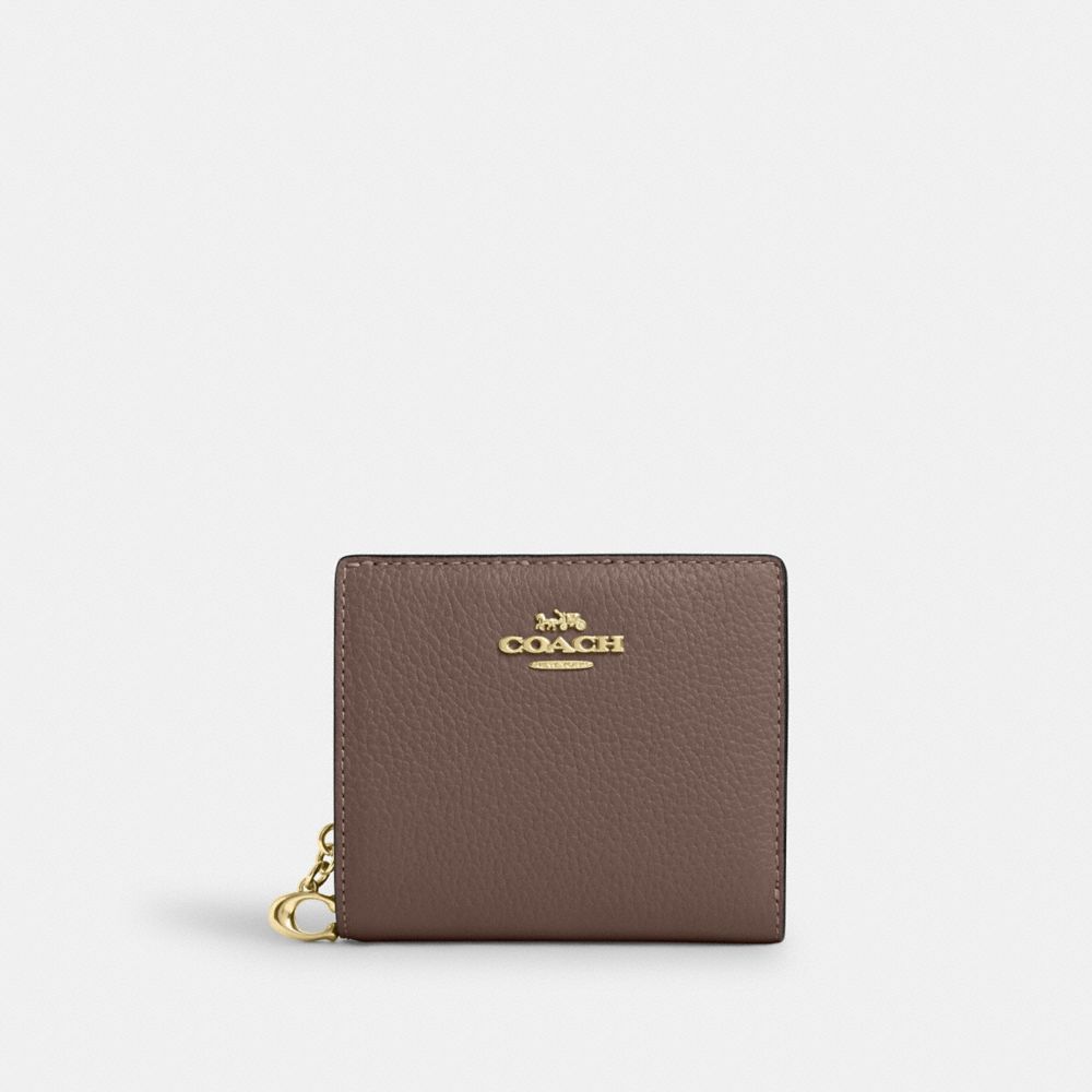 Coach Snap Wallet Gold Dark Stone