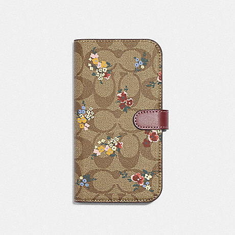 Coach Iphone 16 Pro Max Folio In Signature Canvas Charcoal