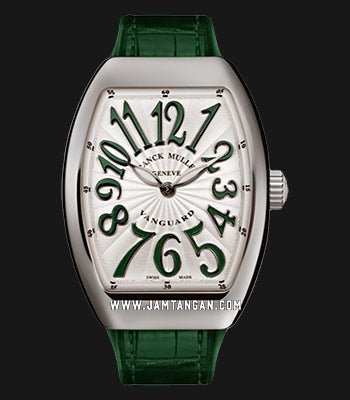 Franck Muller Vanguard Lady Silver Dial Leather Strap Watch WMNS - V32 QZ AC.RS