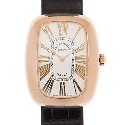 Franck Muller Oval White Dial Leather Strap Watch WMNS - 1638 B QZ V-5N