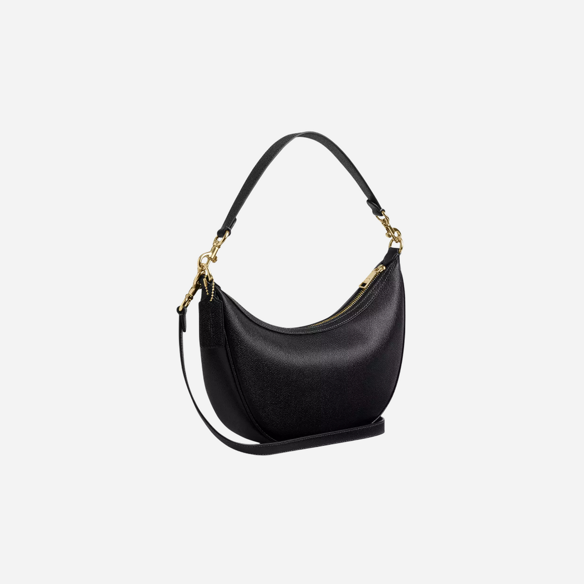 COACH Aria Shoulder Bag Crossgrain Leather/Gold/Black