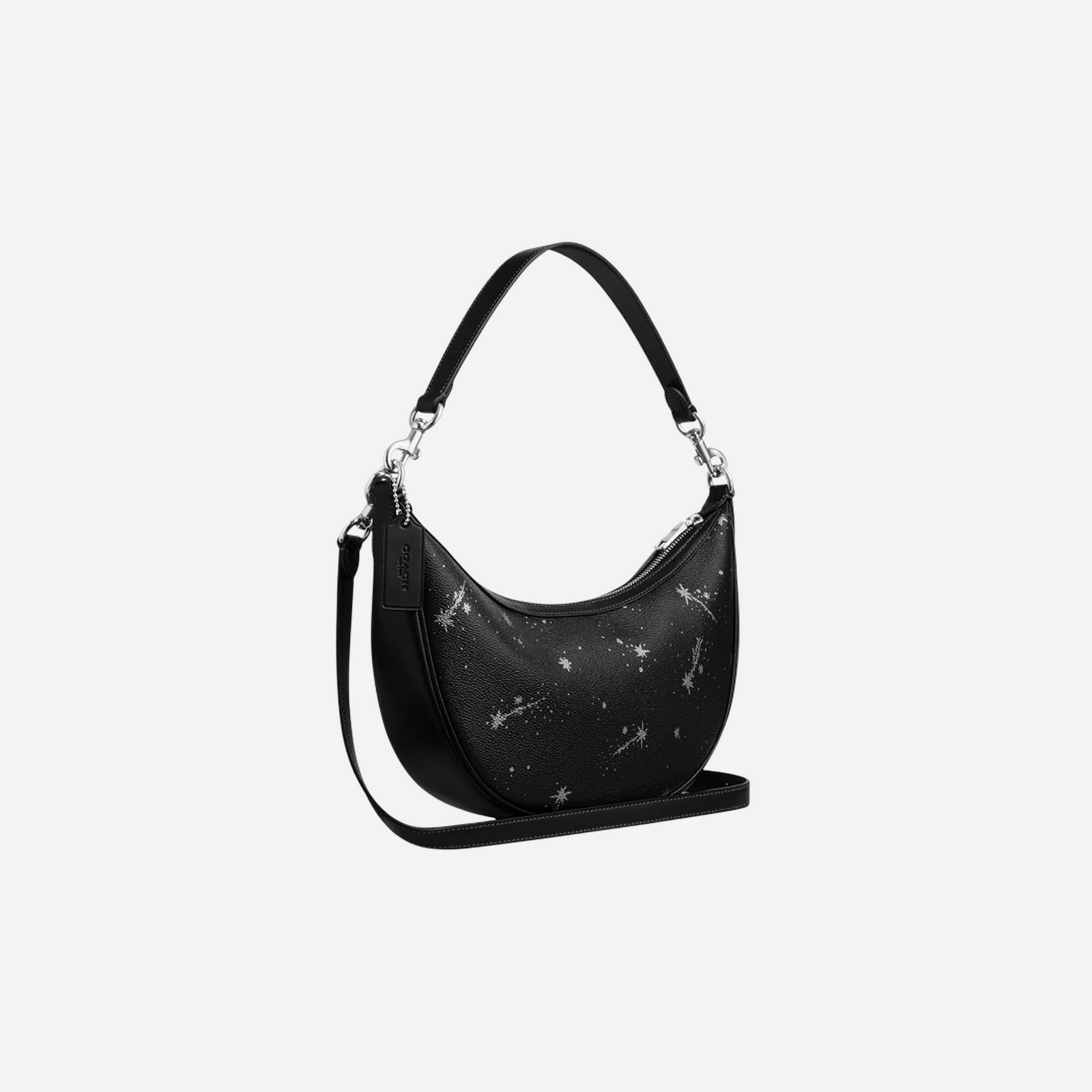 COACH Aria Shoulder Bag With Star Print Novelty Leather/Silver/Black Multi