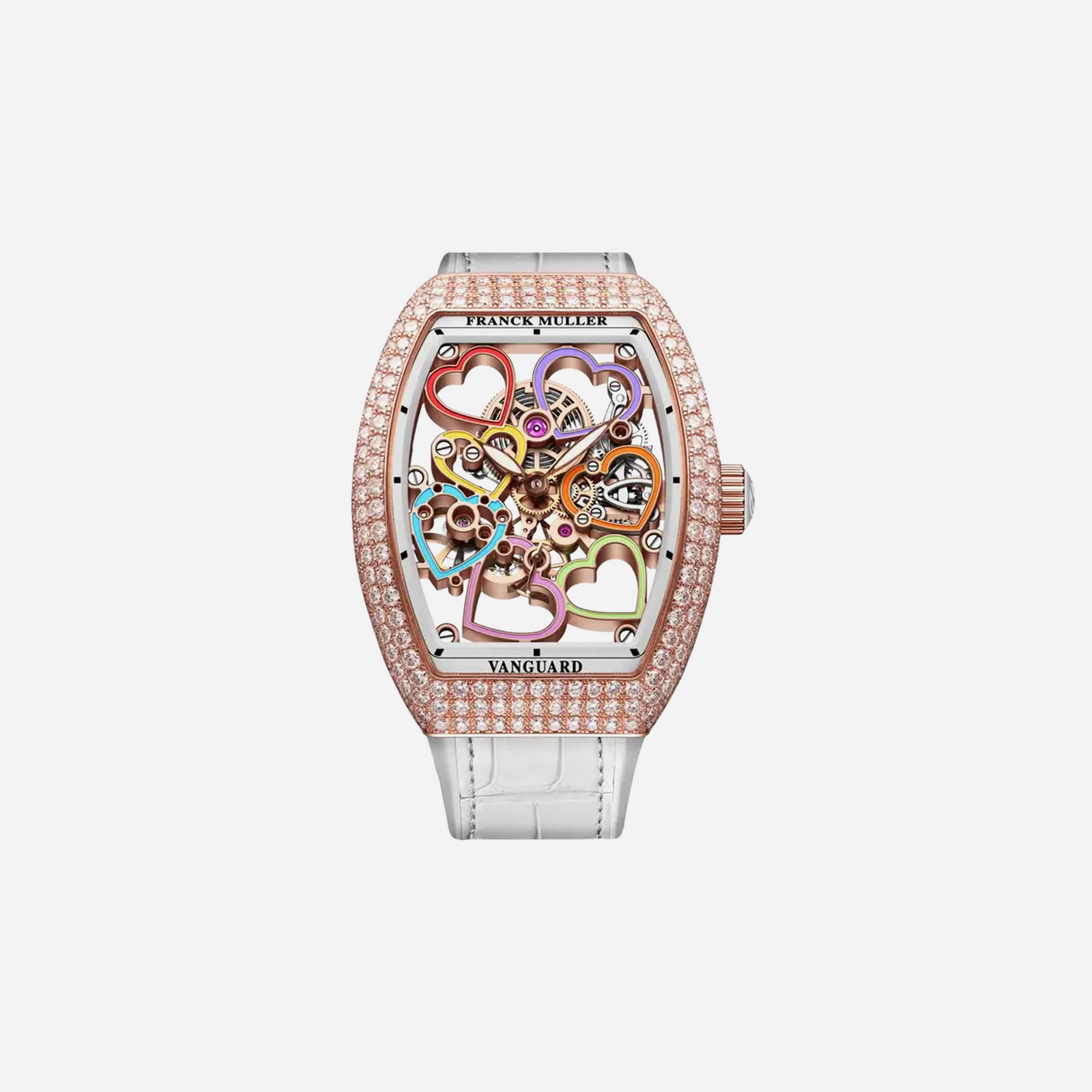 Franck Muller Heart Skeleton Dial Leather Strap Watch WMNS - V 35 S6 SQT HEART COL DRM D (BC)-5N