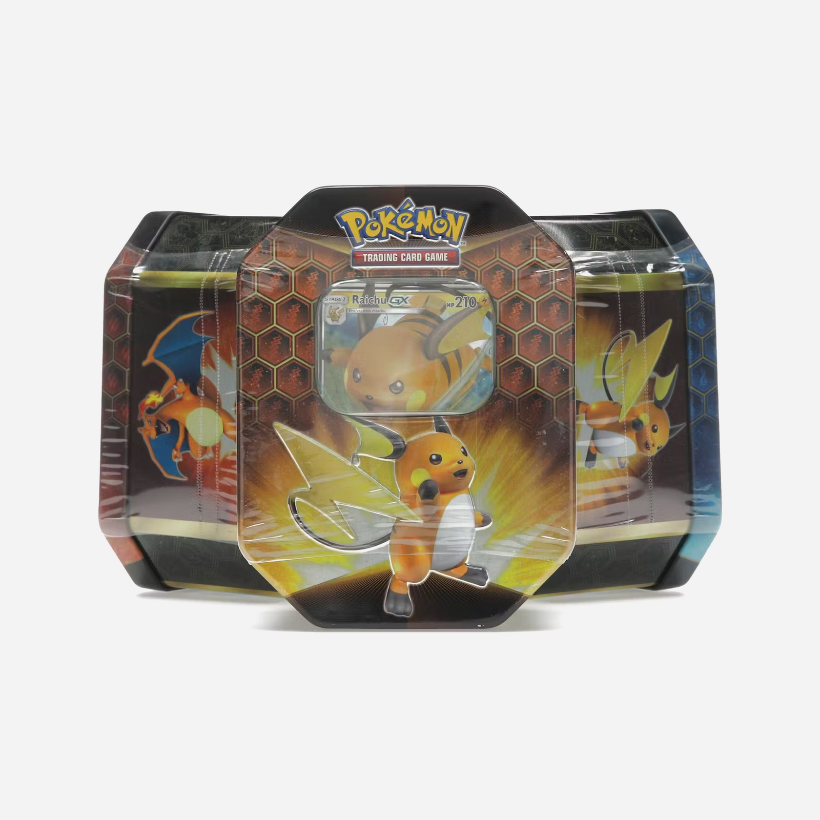 Pokemon TCG Hidden Fates Tin 3x Lot Charizard/Gyrados/Raichu