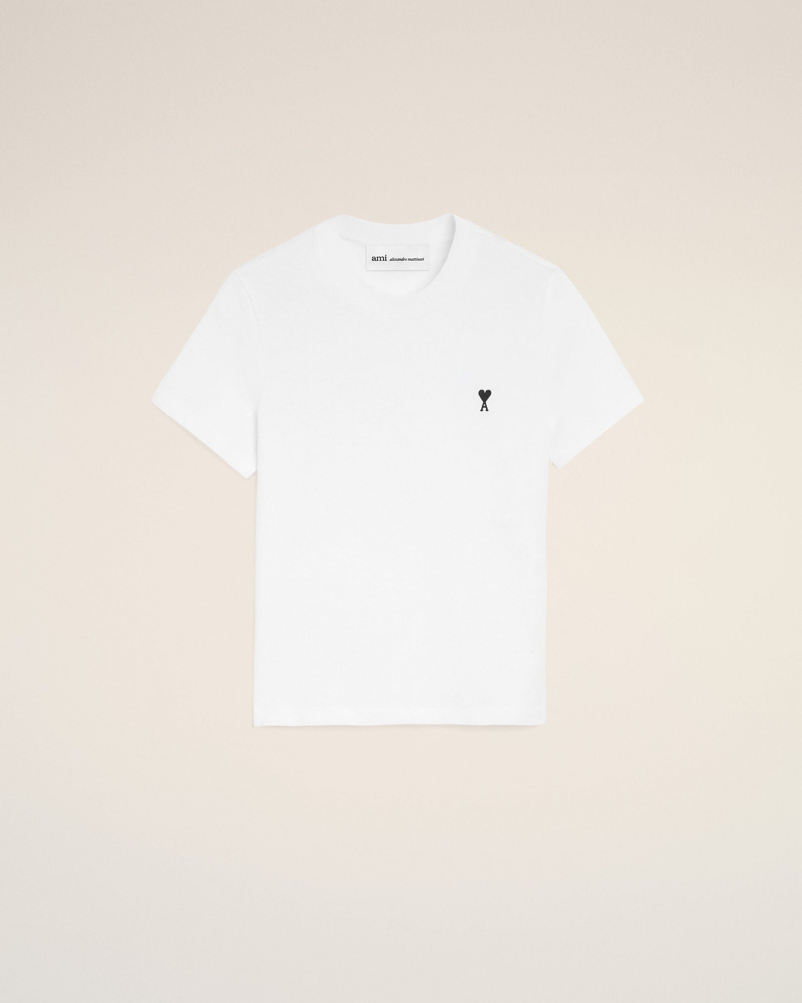 White Cotton Ami De Coeur Cropped T-Shirt Women's