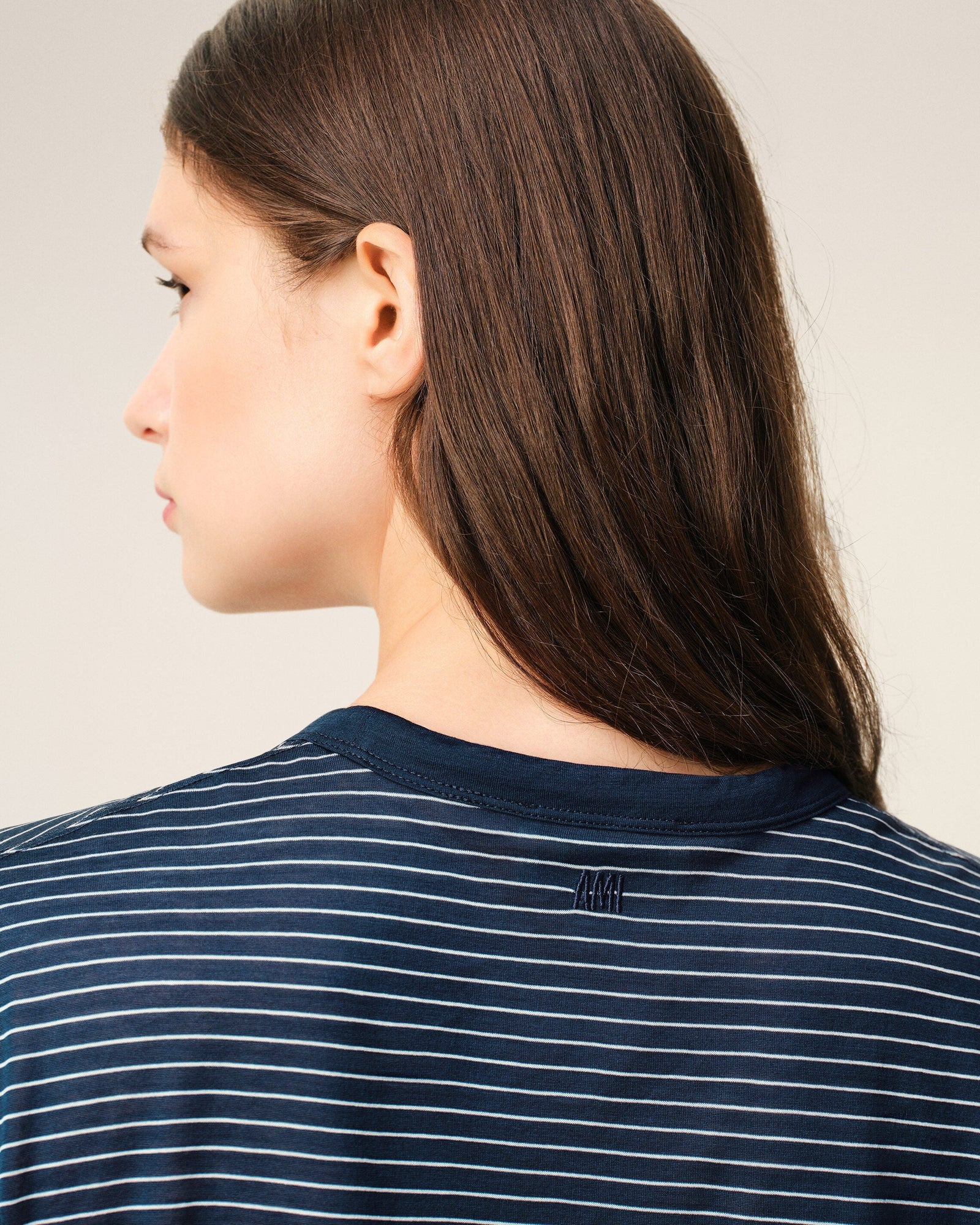 Blue Striped Cotton Ami De Coeur T-Shirt Women's