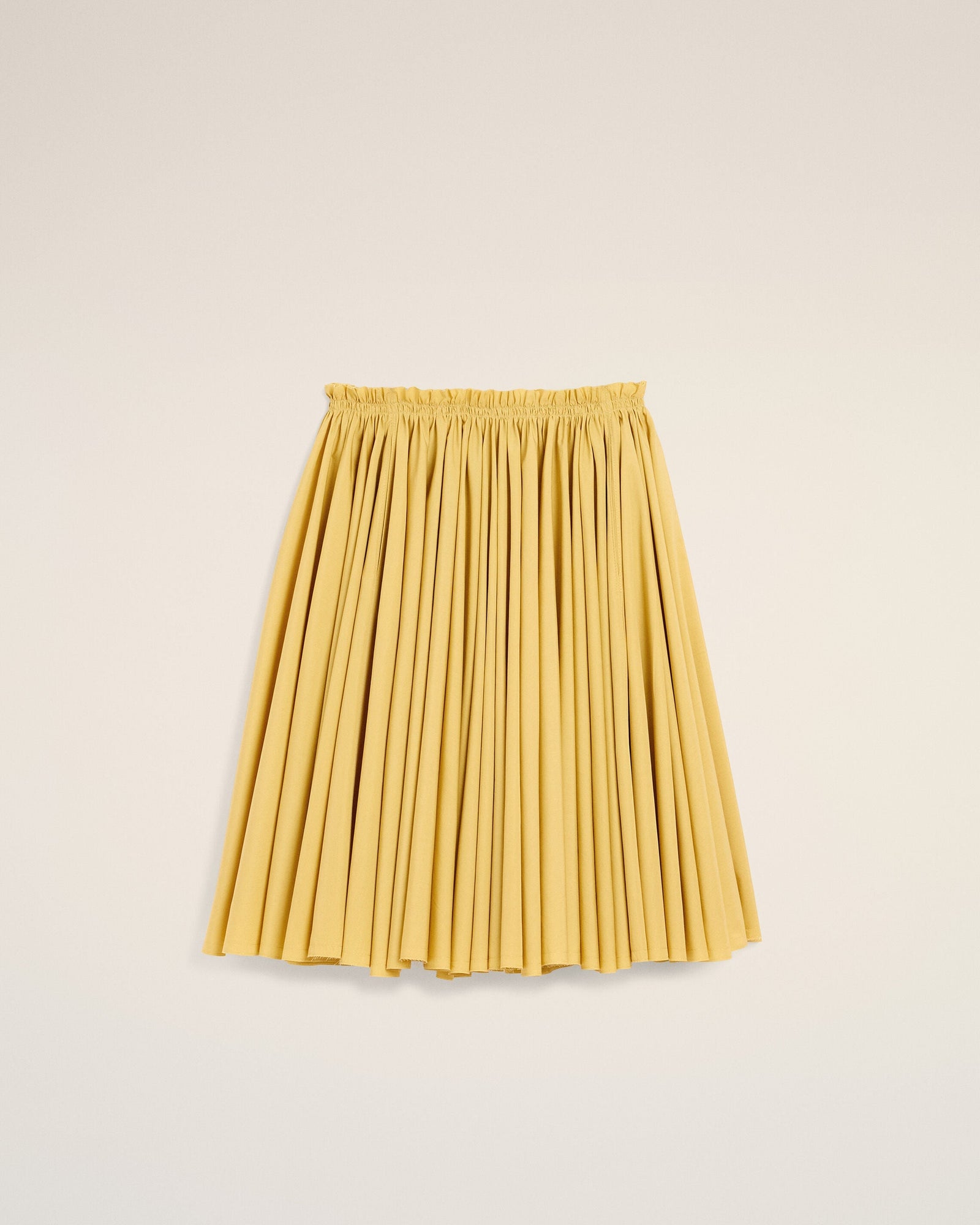 AmiParis Yellow Cotton Midi Corolla Skirt Women's