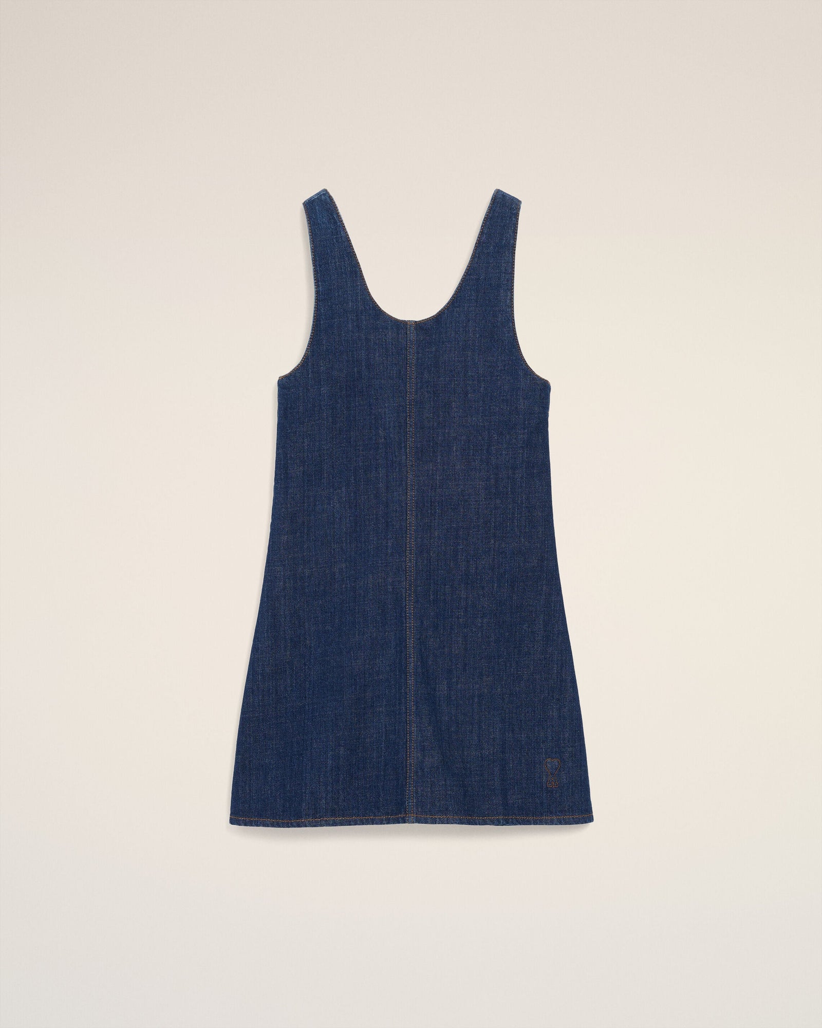 AmiParis Blue Cotton Shorts Strapped Dress Women's