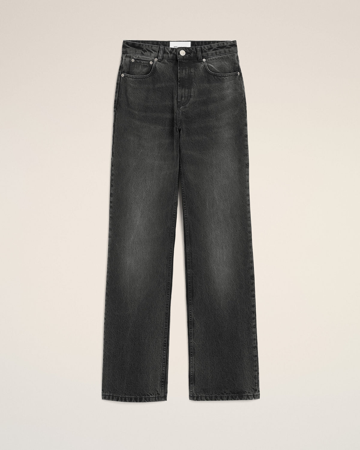 AmiParis Black Cotton Large Fit Jeans Women's
