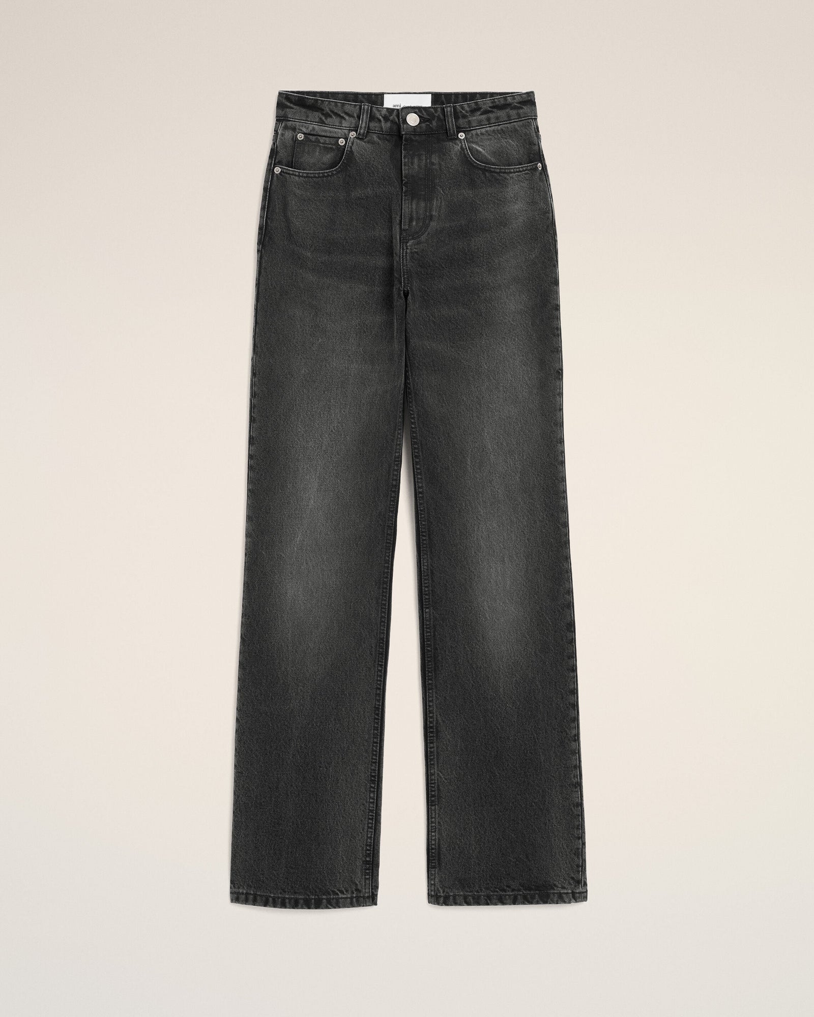AmiParis Black Cotton Large Fit Jeans Women's