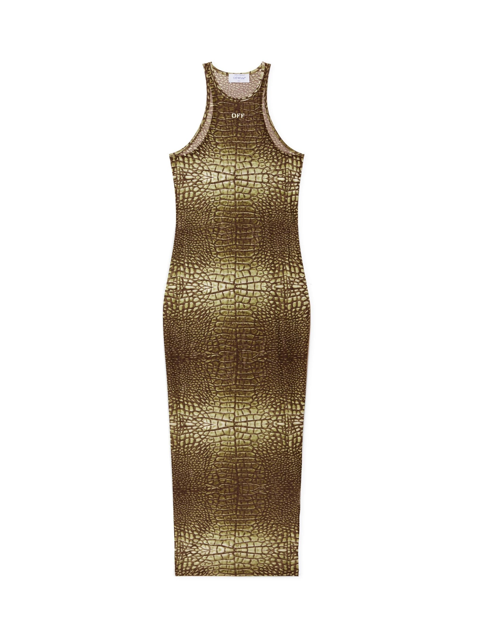 Off-White Croco Mesh Racer Long Dress