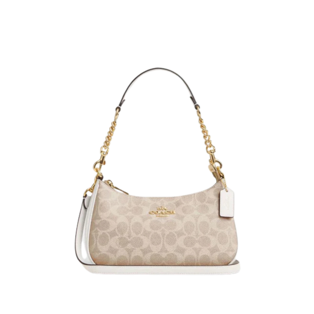 Coach Teri Shoulder Bag In Signature Canvas Gold Sand Chalk