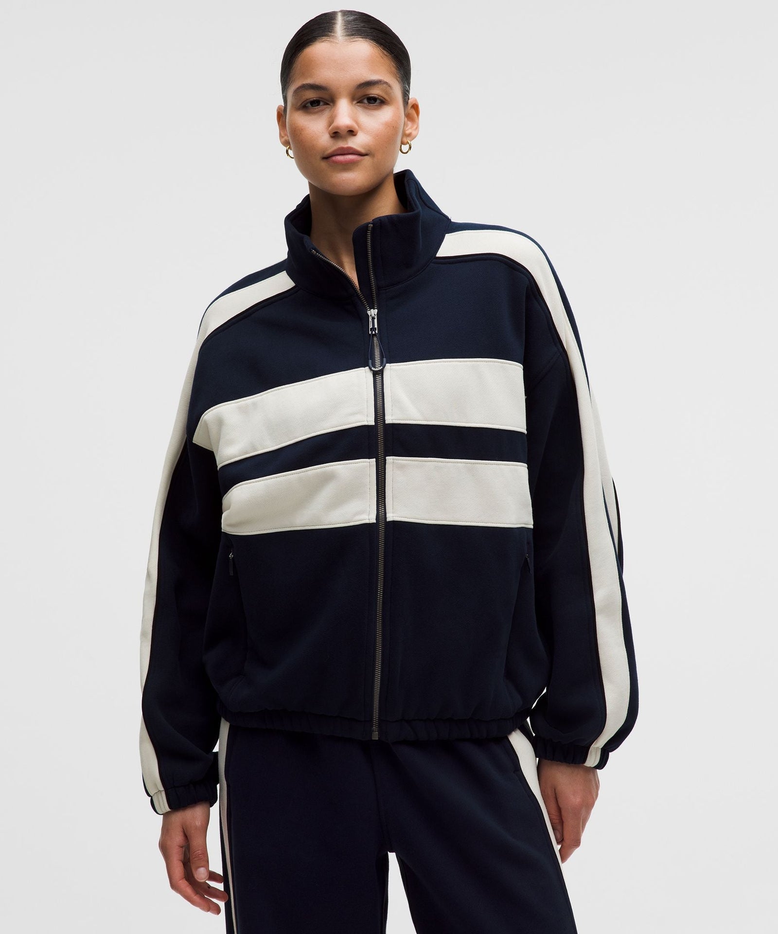 Lululemon Women's Steady State Oversized Funnel Full Zip *Stripe