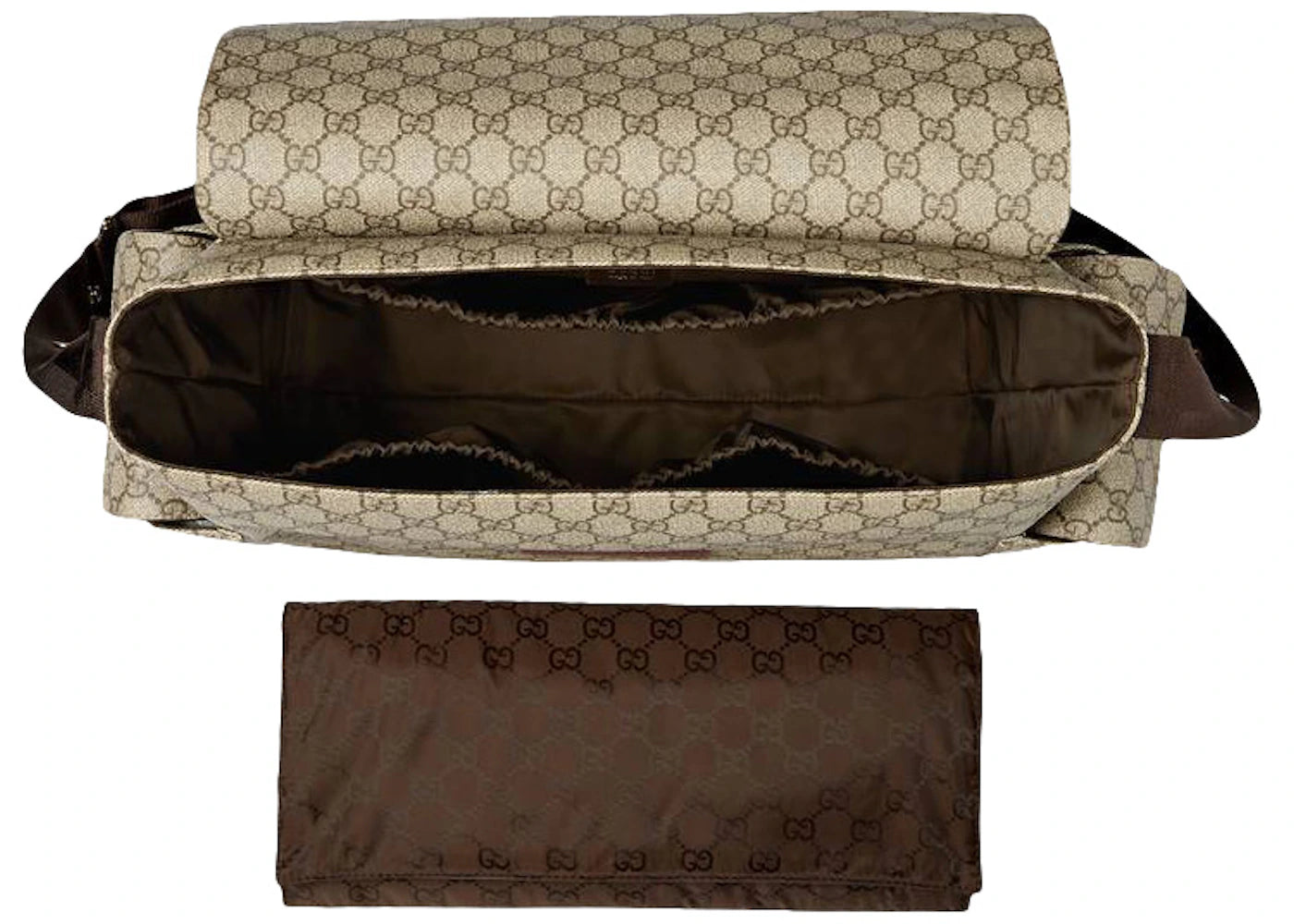 Gucci Diaper Bag Crossbody Gg Supreme Brown
