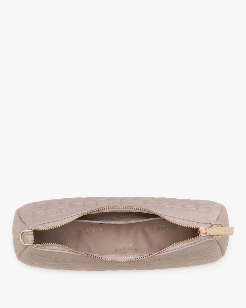 KateSpade Spade Flower Quilted Fabric Convertible Crossbody Cozy Grey