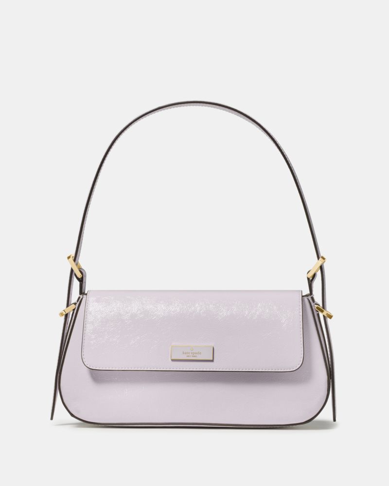 KateSpade Bridget Crinkle Patent Small Flap Shoulder Lilac Moonlight