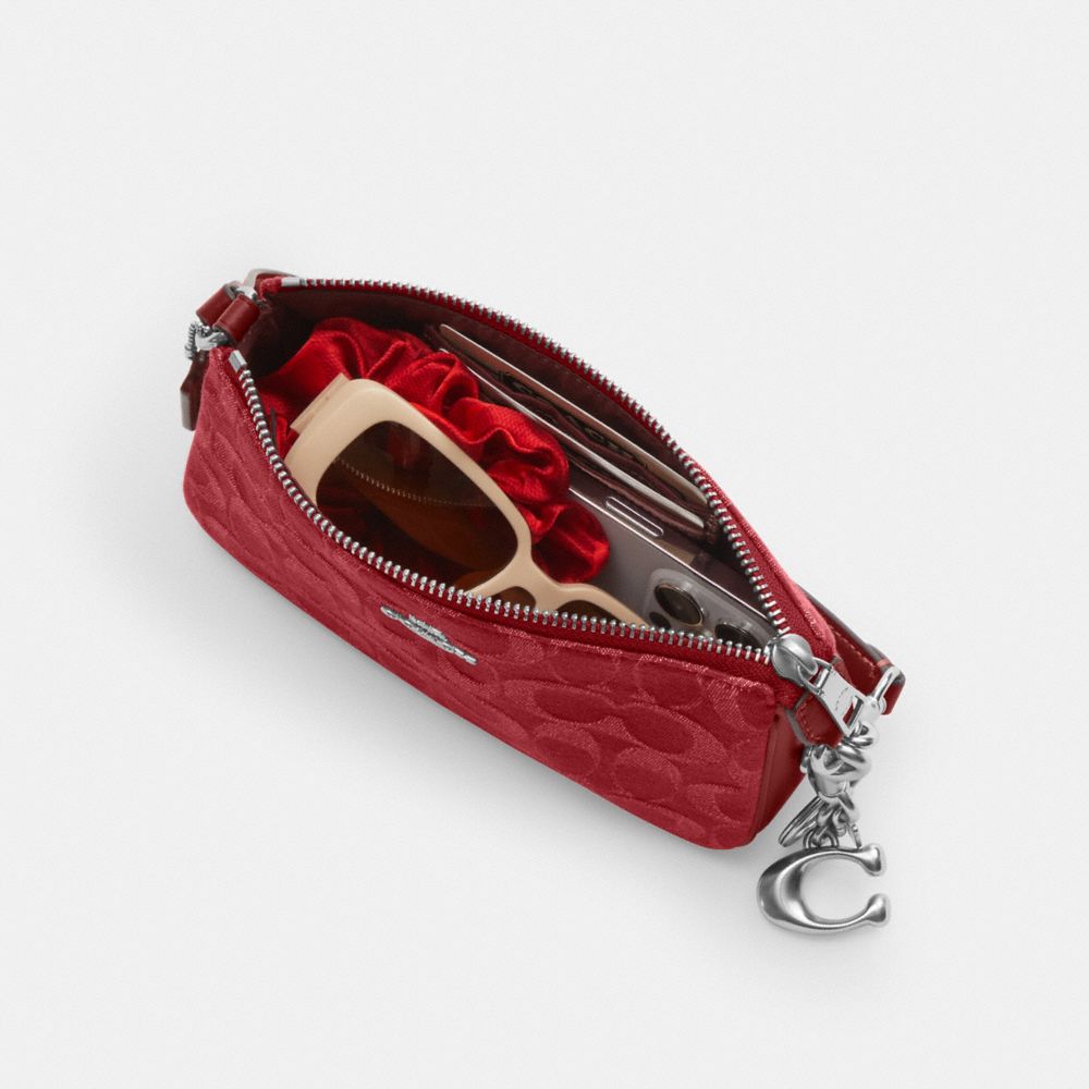 Coach Nolita 19 In Signature Denim Silver True Red