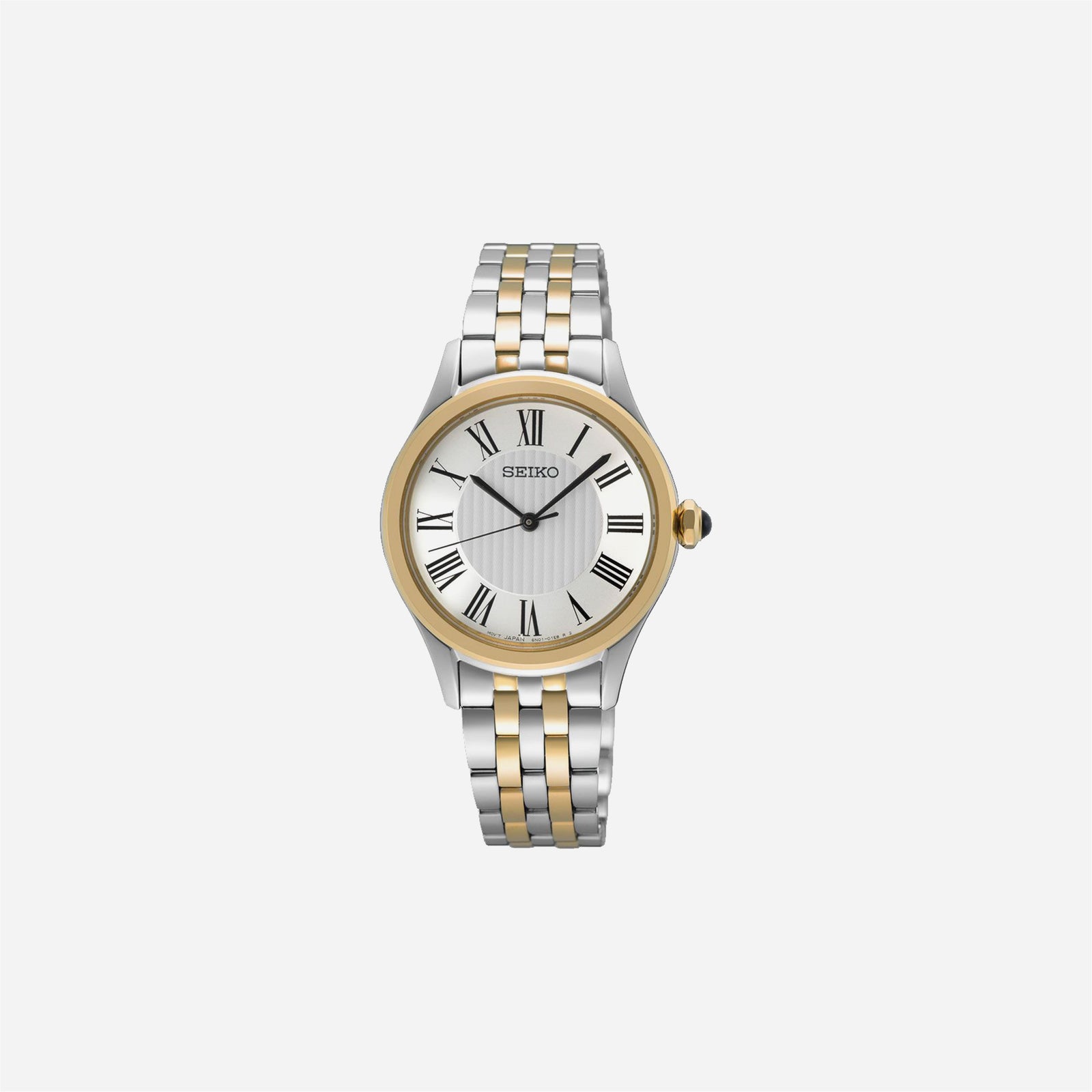 Seiko Conceptual Quartz Roman Numerals Dial Stainless Steel Watch Yellow Gold PVD WMNS - SUR612P1