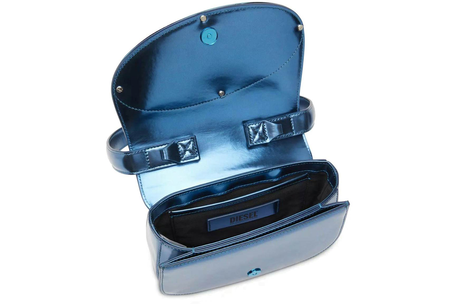 Diesel 1Dr Shoulder Bag Mirrored Leather Blue