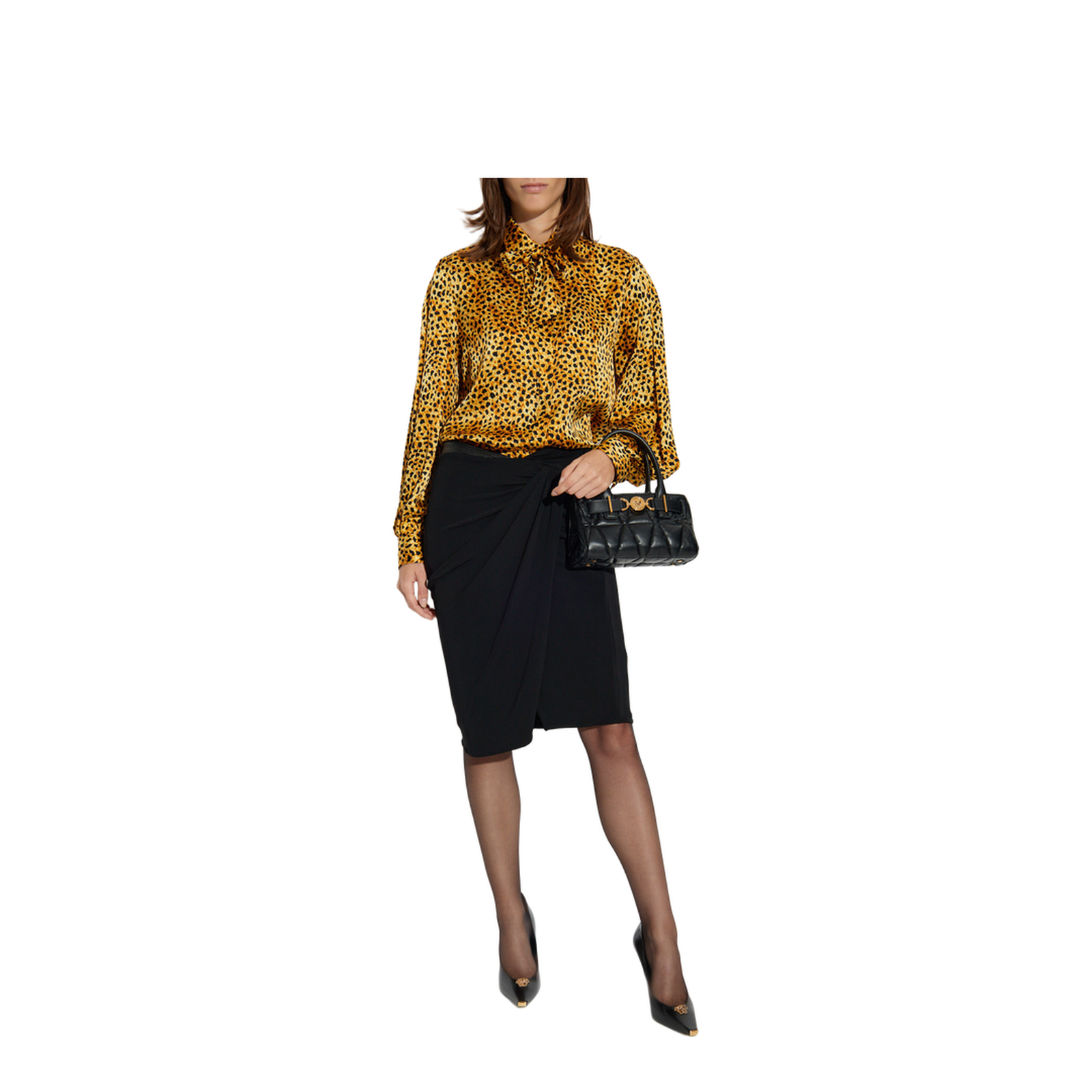 Women Shirt Cheetah Allover Print Medusa Motif