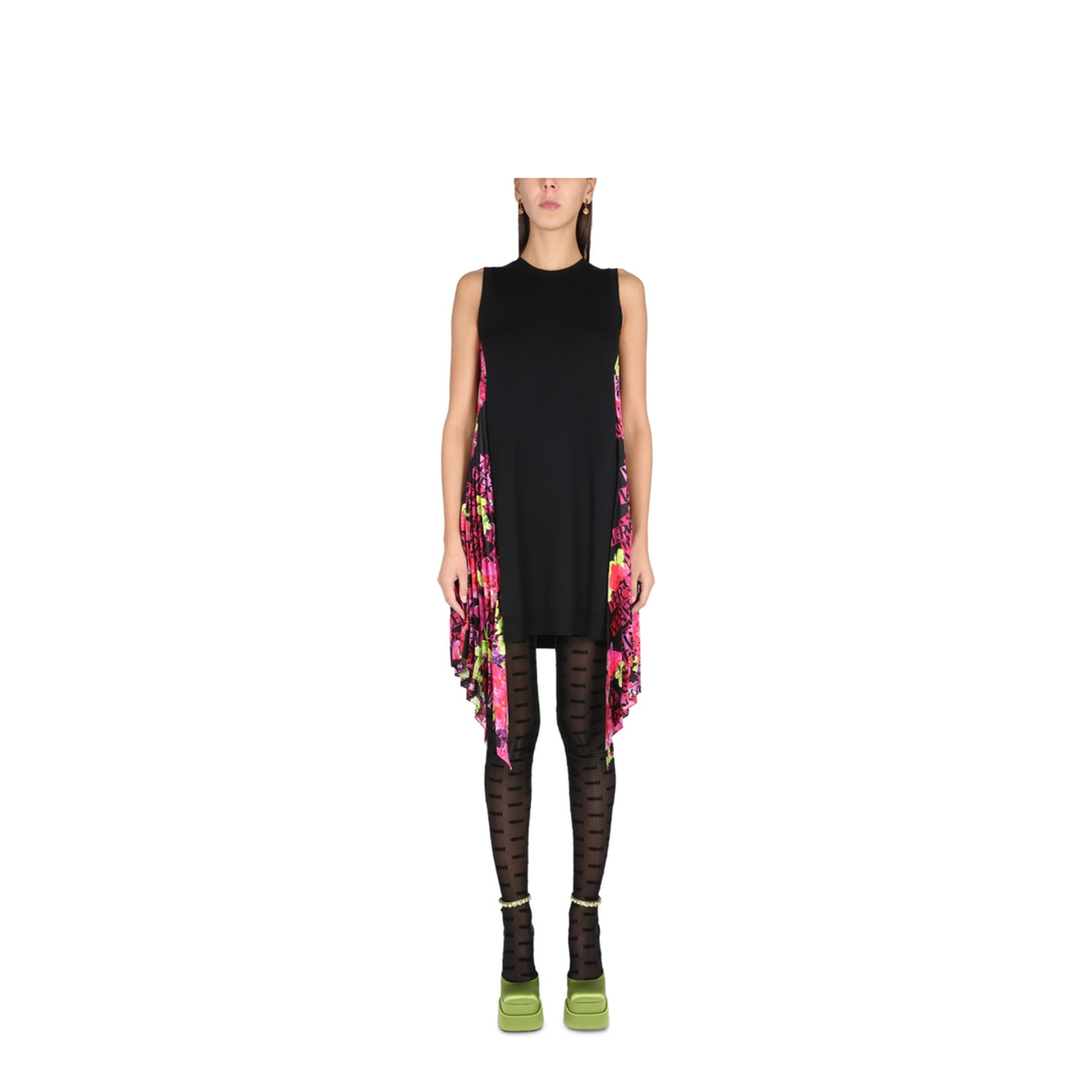 Orchid Logo Dress In Black