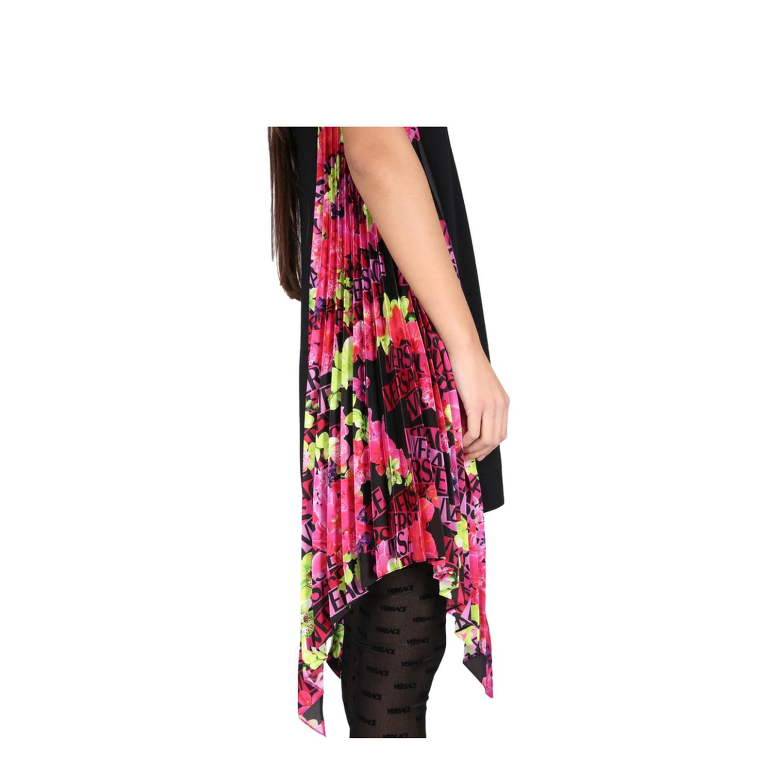 Orchid Logo Dress In Black