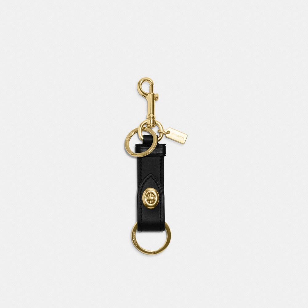 Coach Trigger Snap Bag Charm Gold Black