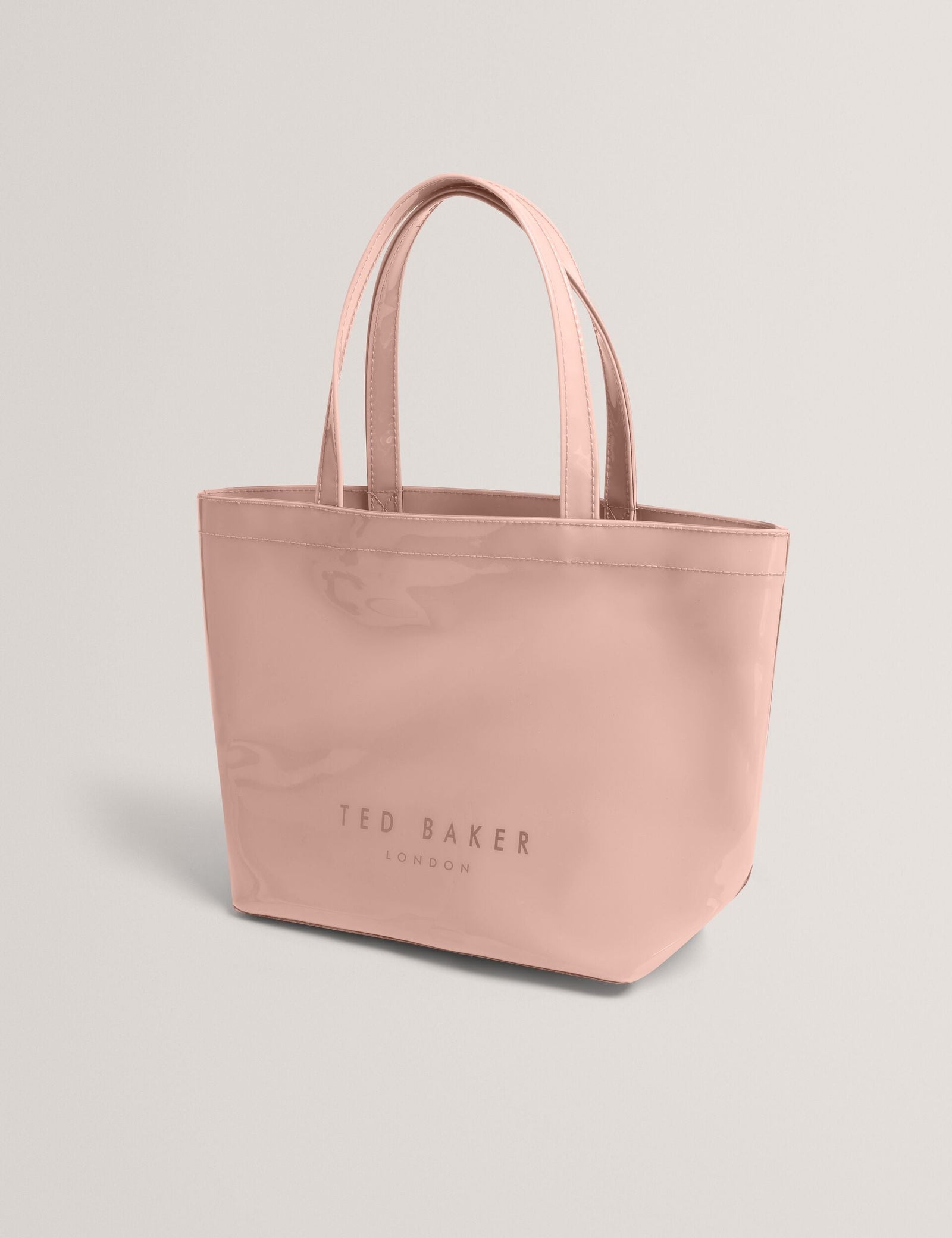 Ted Baker Nikicon Black Small Knot Bow Vinyl Icon Tote Bag Pale Pink Women's