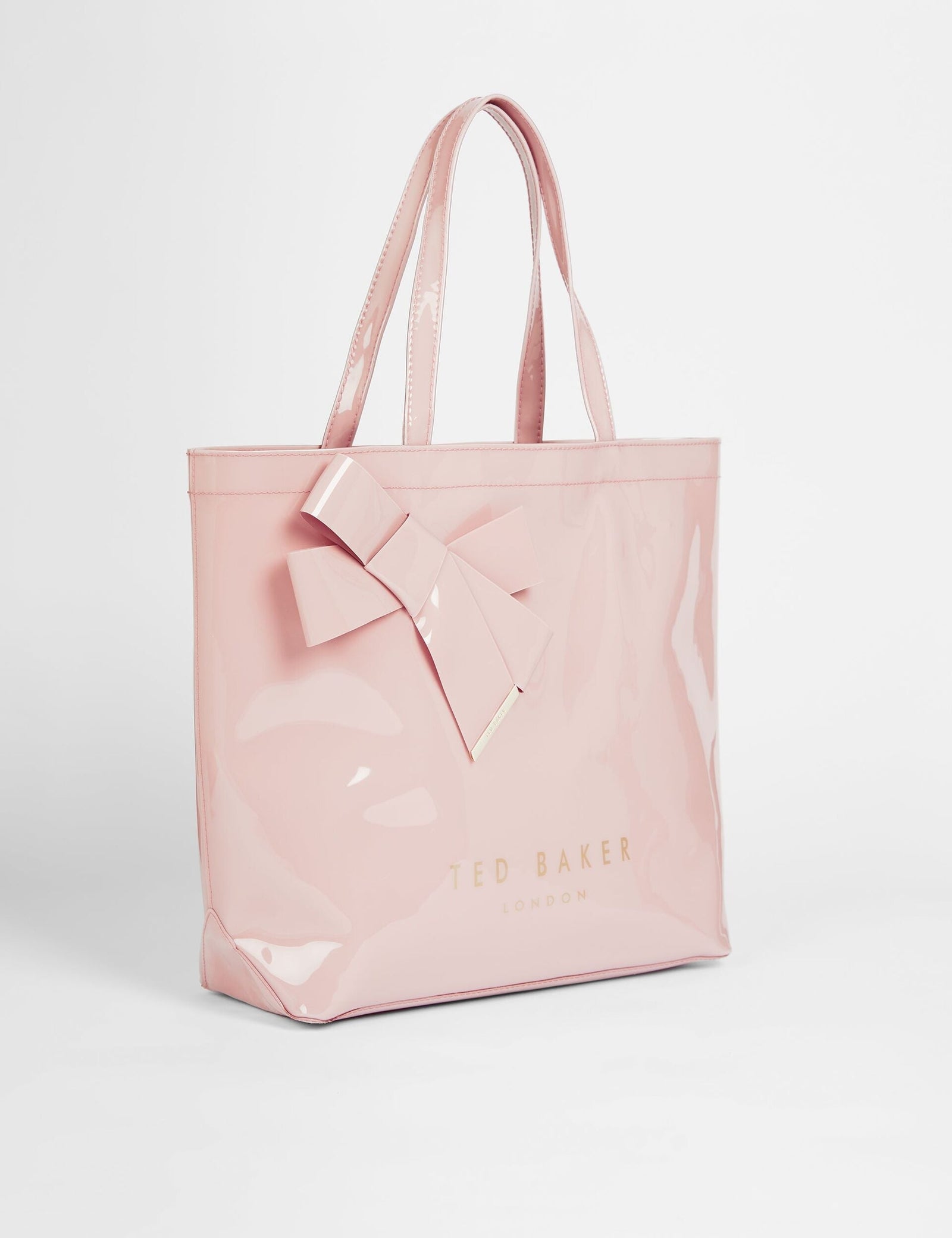 Ted Baker Nicon Pink Knot Bow Vinyl Icon Tote Bag Pale Pink Women's