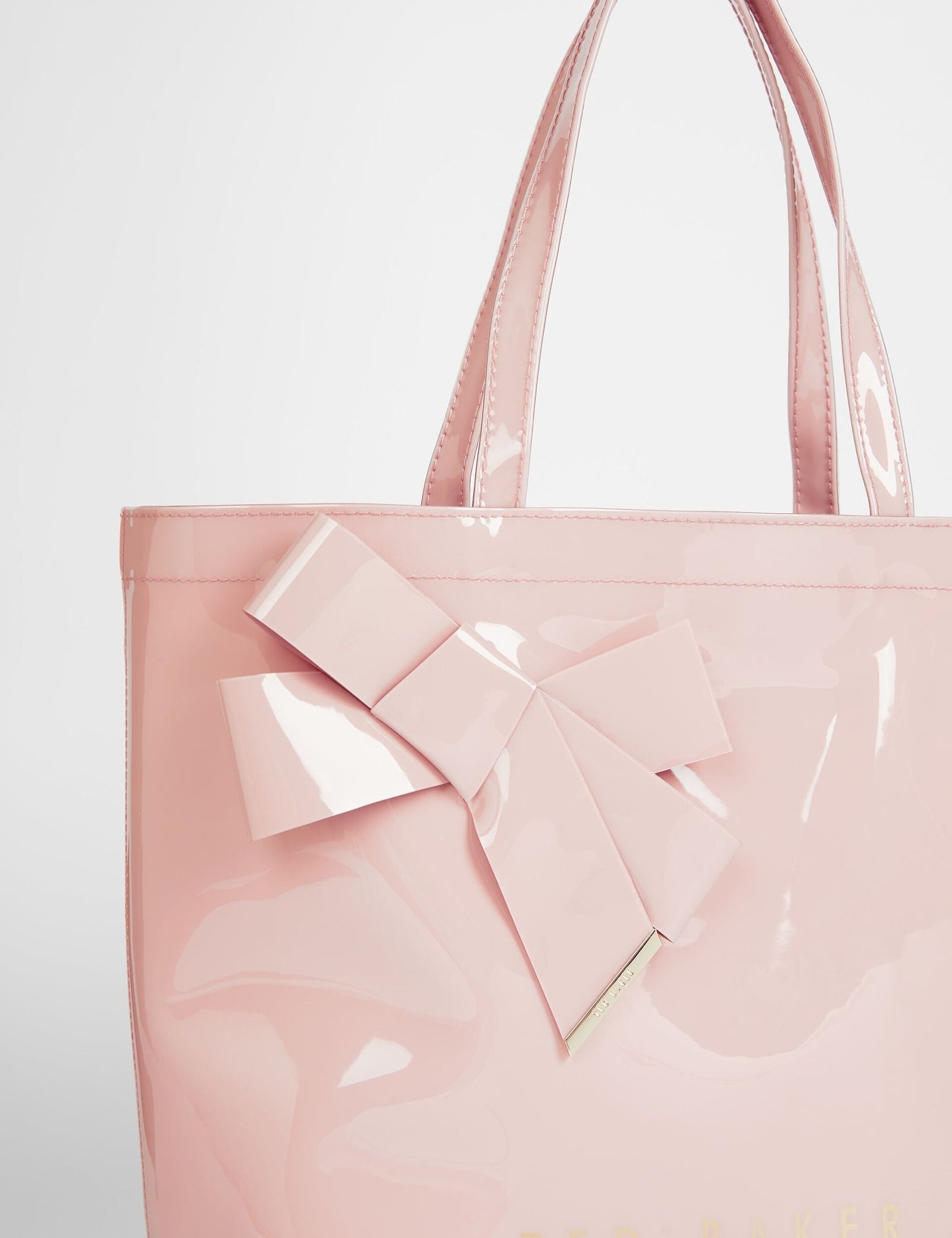 Ted Baker Nicon Pink Knot Bow Vinyl Icon Tote Bag Pale Pink Women's