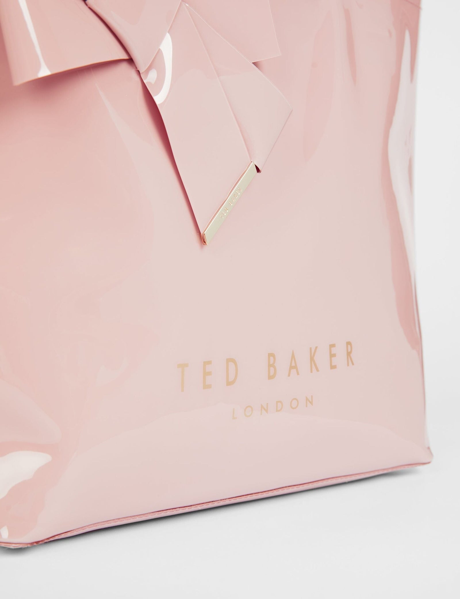 Ted Baker Nicon Pink Knot Bow Vinyl Icon Tote Bag Pale Pink Women's