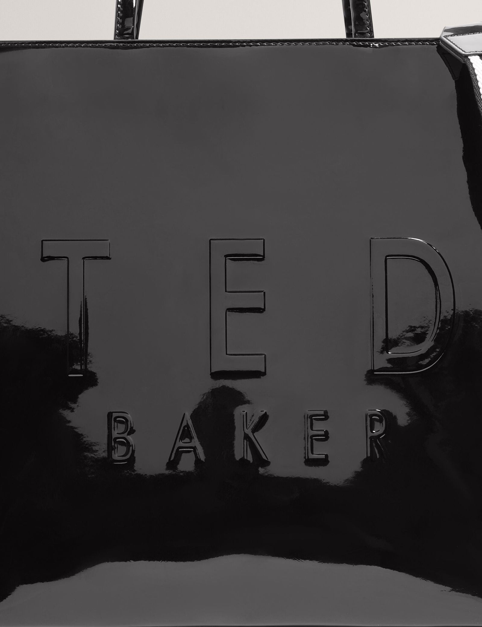 Ted Baker Iconny Patent Webbing Strap Large Icon Tote Bag Black Women's