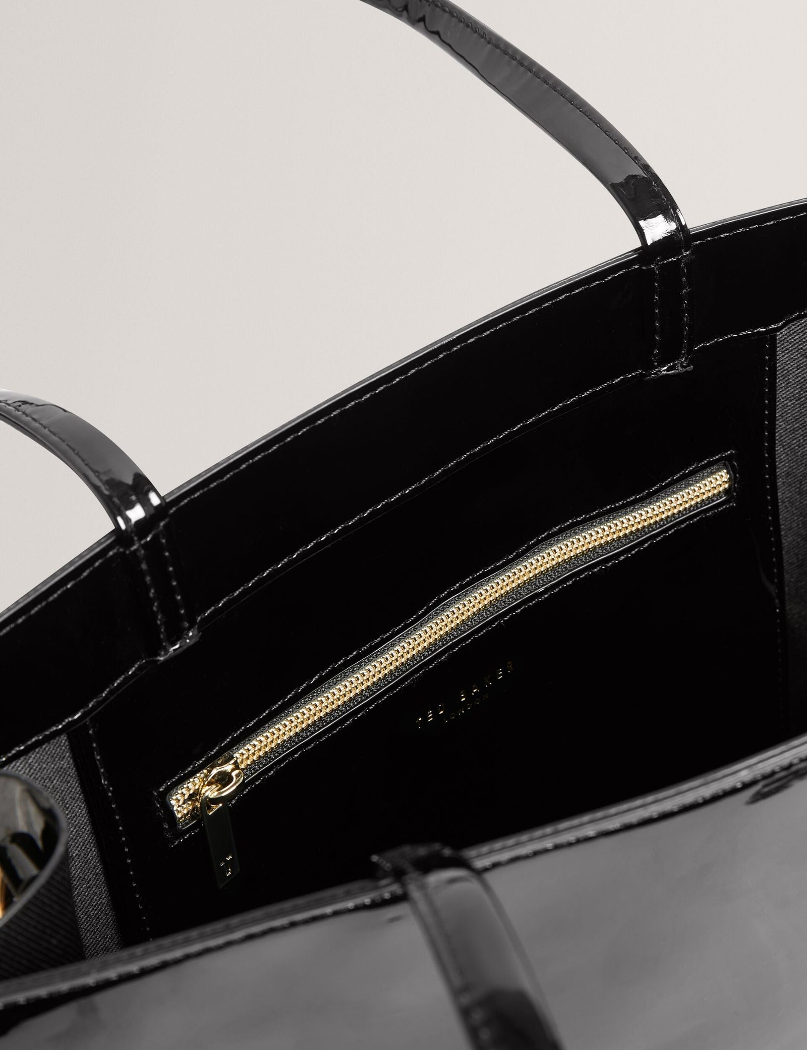 Ted Baker Iconny Patent Webbing Strap Large Icon Tote Bag Black Women's