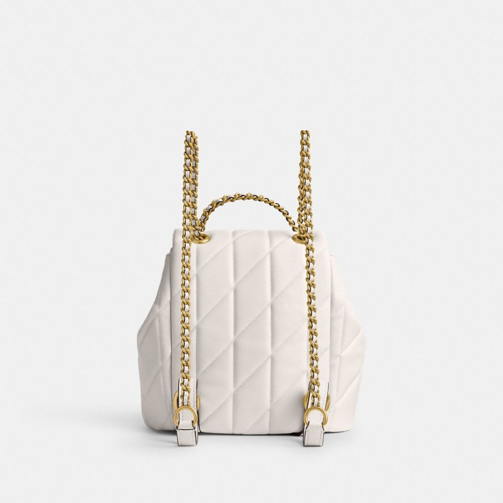 Coach Tabby Backpack With Pillow Quilting Brass Chalk