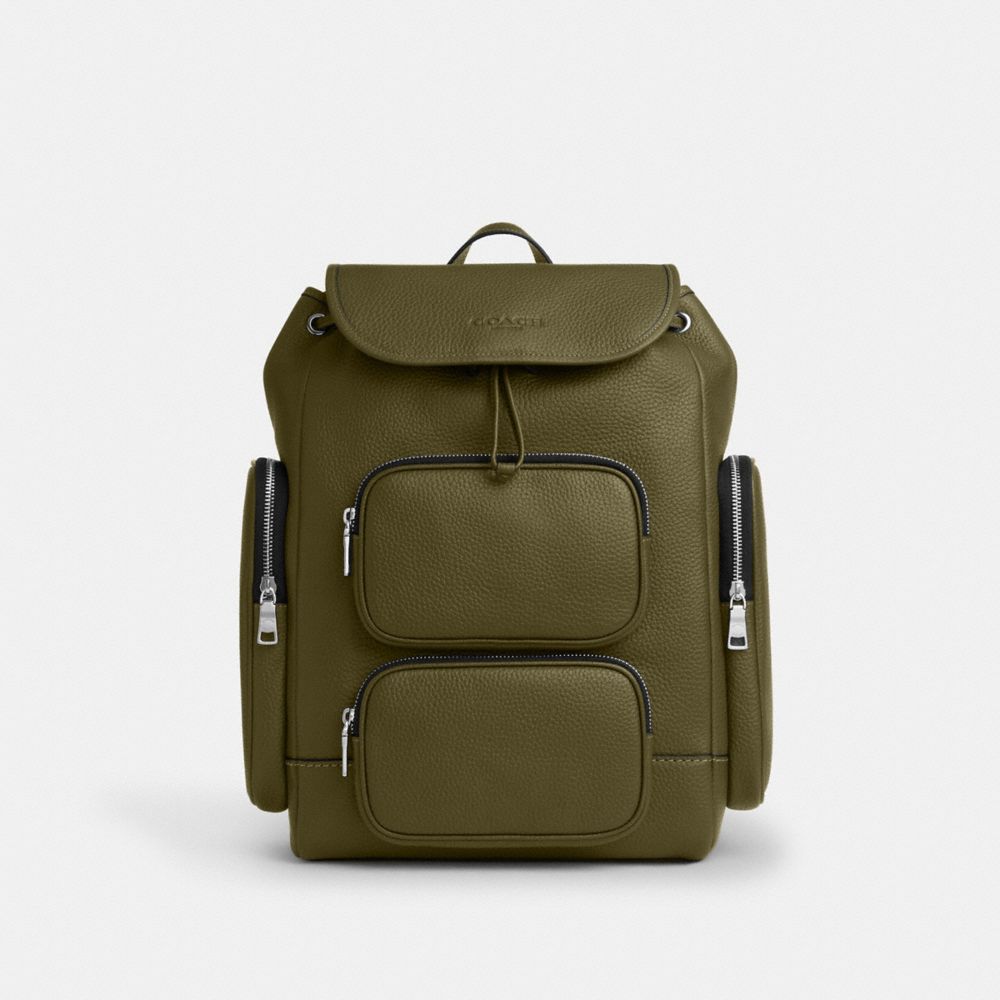 Coach Finn Backpack Silver Olive