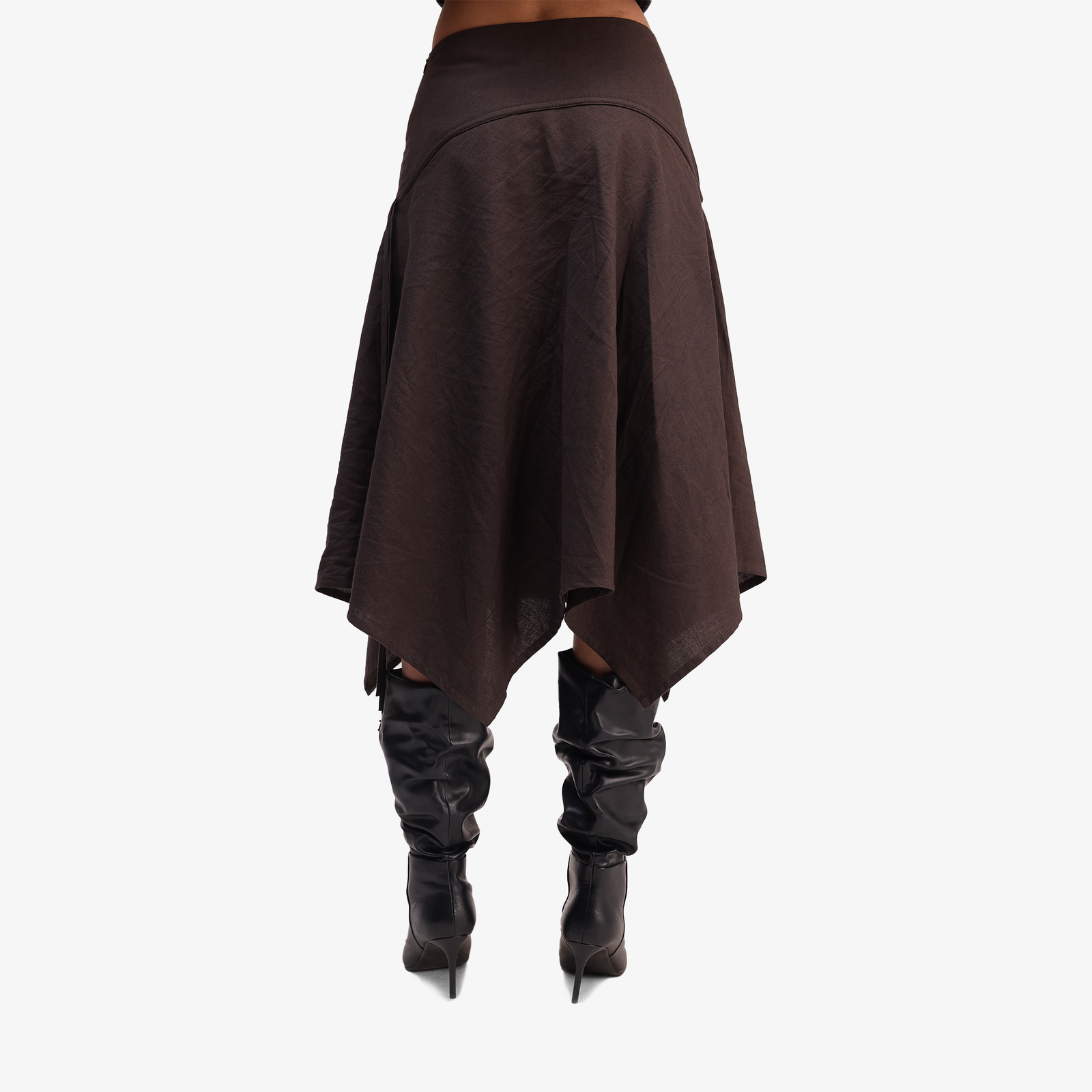 ALMOST GODS PANEL SKIRT { BROWN