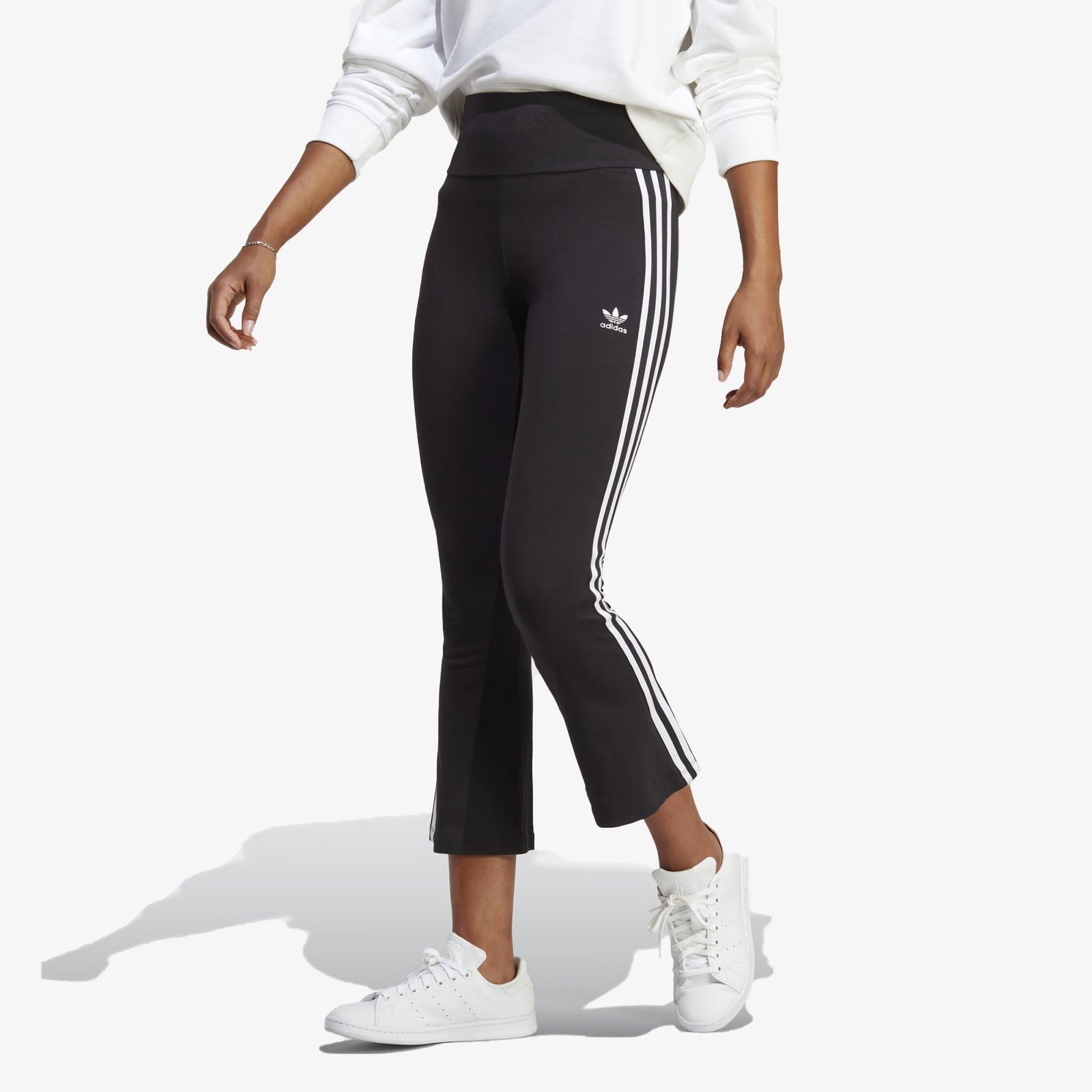 Adidas Originals ADICOLOR CLASSICS 3-STRIPES 7/8 FLARE LEGGINGS { BALCK