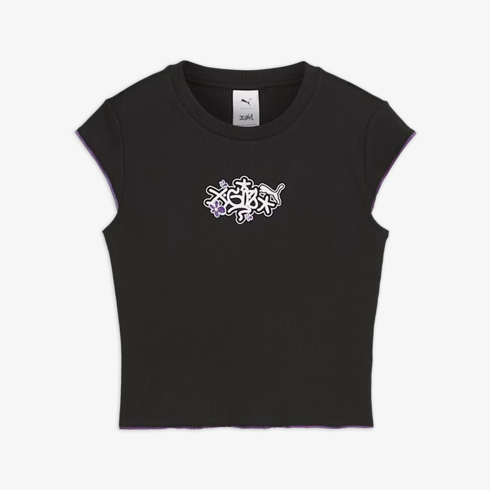 Puma x X-GIRL RIBBED SLIM FIT TEE { BLACK